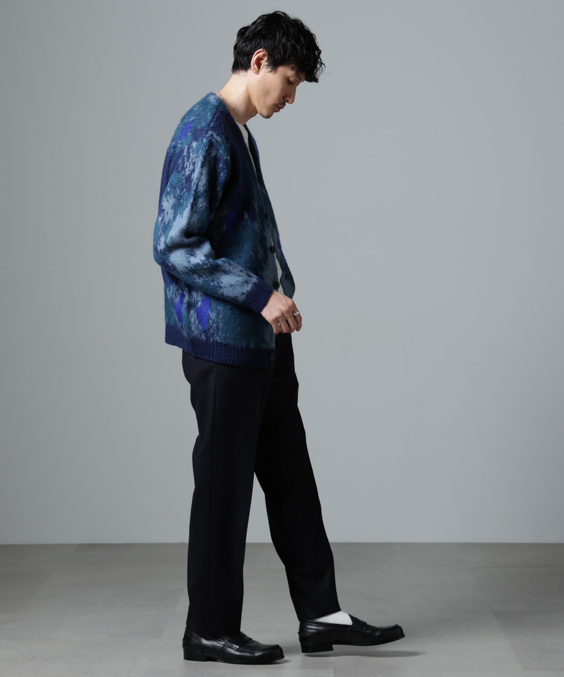 nano･universe「アート柄ニットカーディガン」|ニット・セーター|