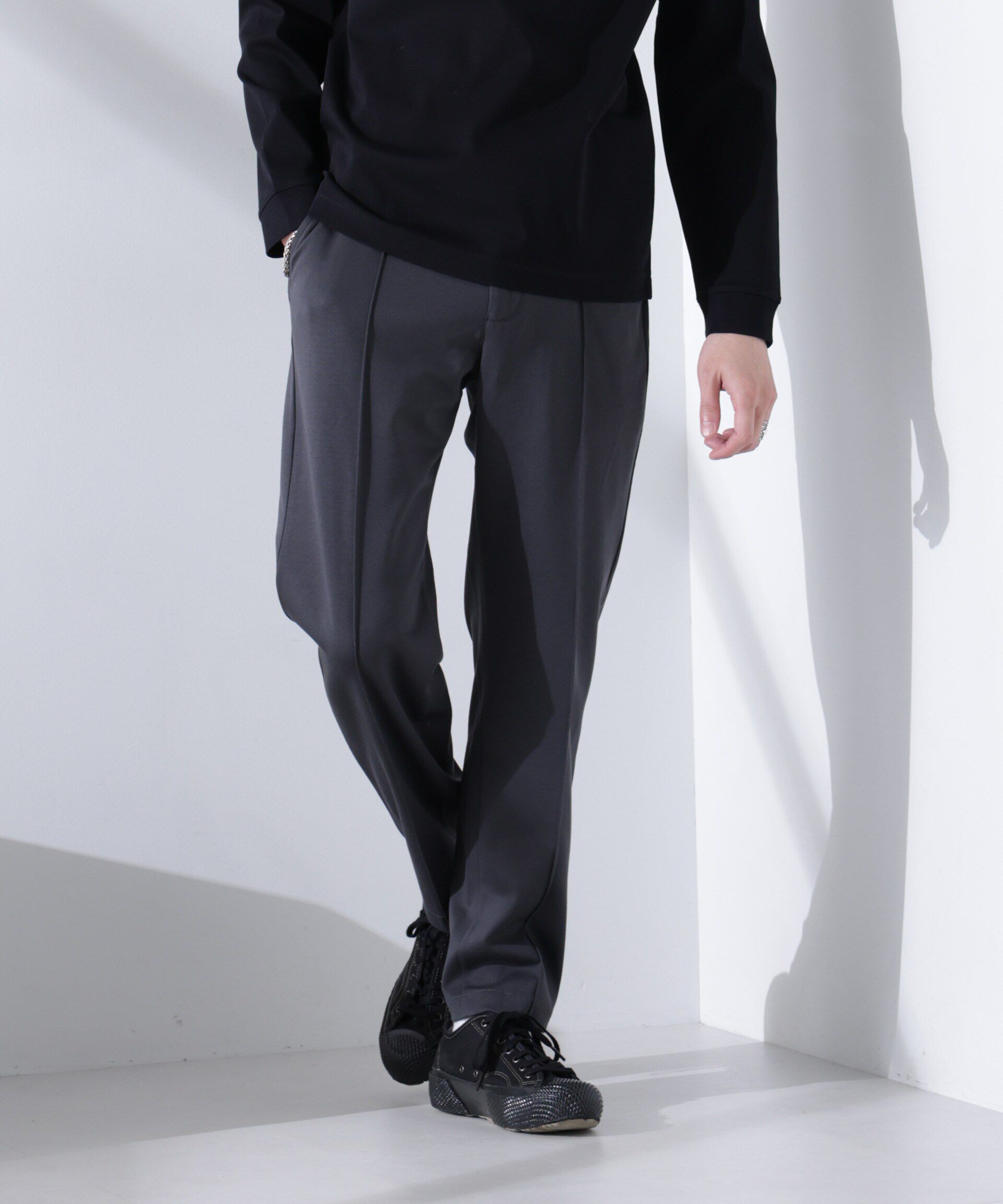 nano･universe「ダブルジャージーテーパードパンツ」|チノ|