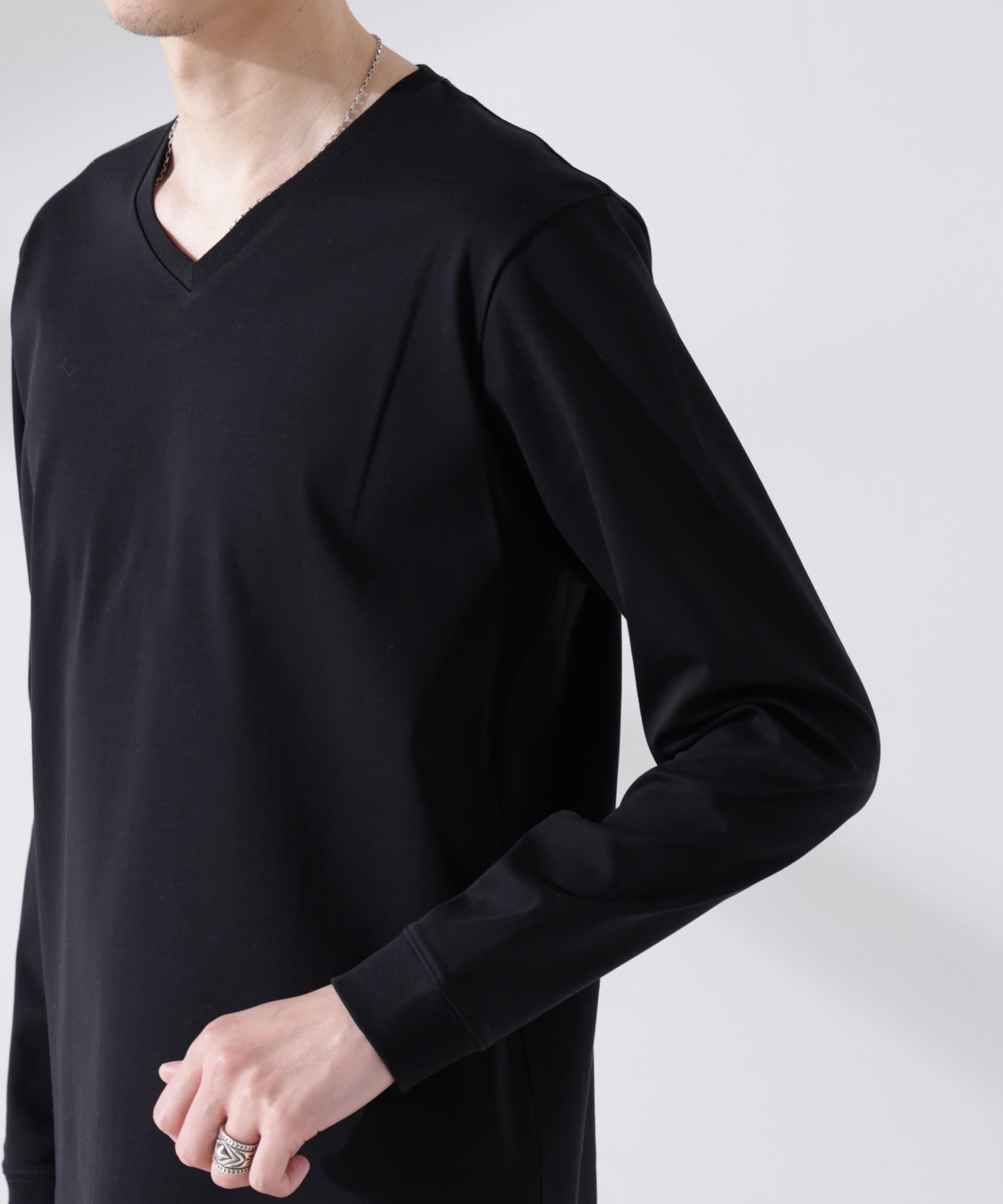 nano･universe「アンチスメル VネックTシャツ 長袖」|Tシャツ・カットソー|