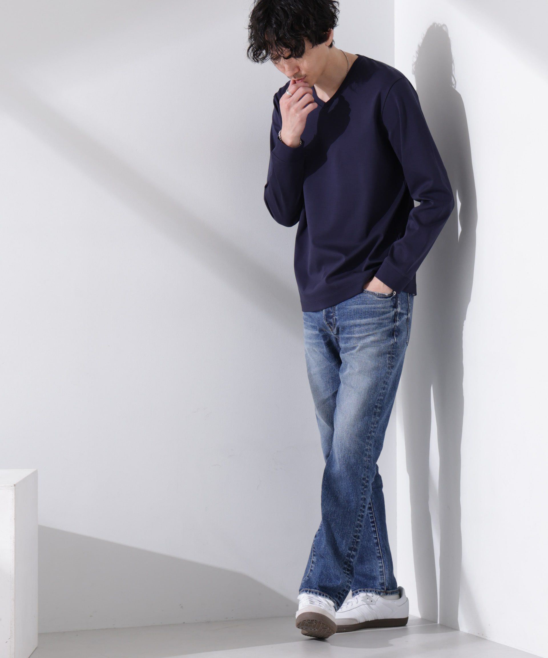 nano･universe「アンチスメル VネックTシャツ 長袖」|Tシャツ・カットソー|