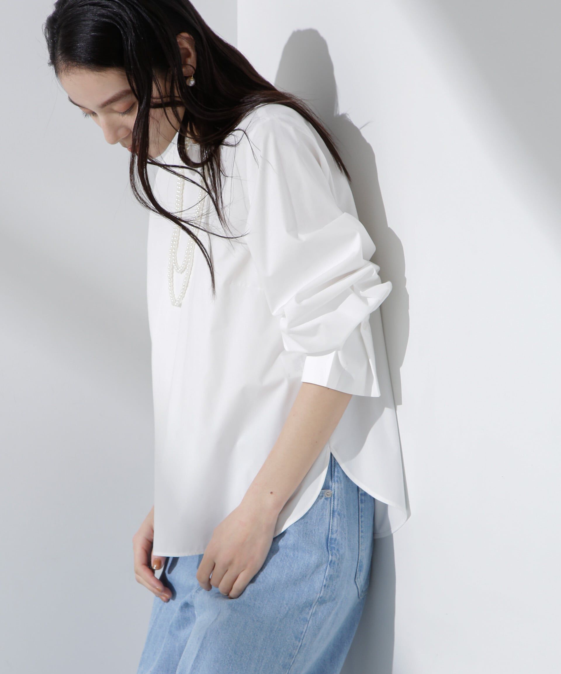 nano･universe「タイプライターボリュームスリーブブラウス」|シャツ・ブラウス|