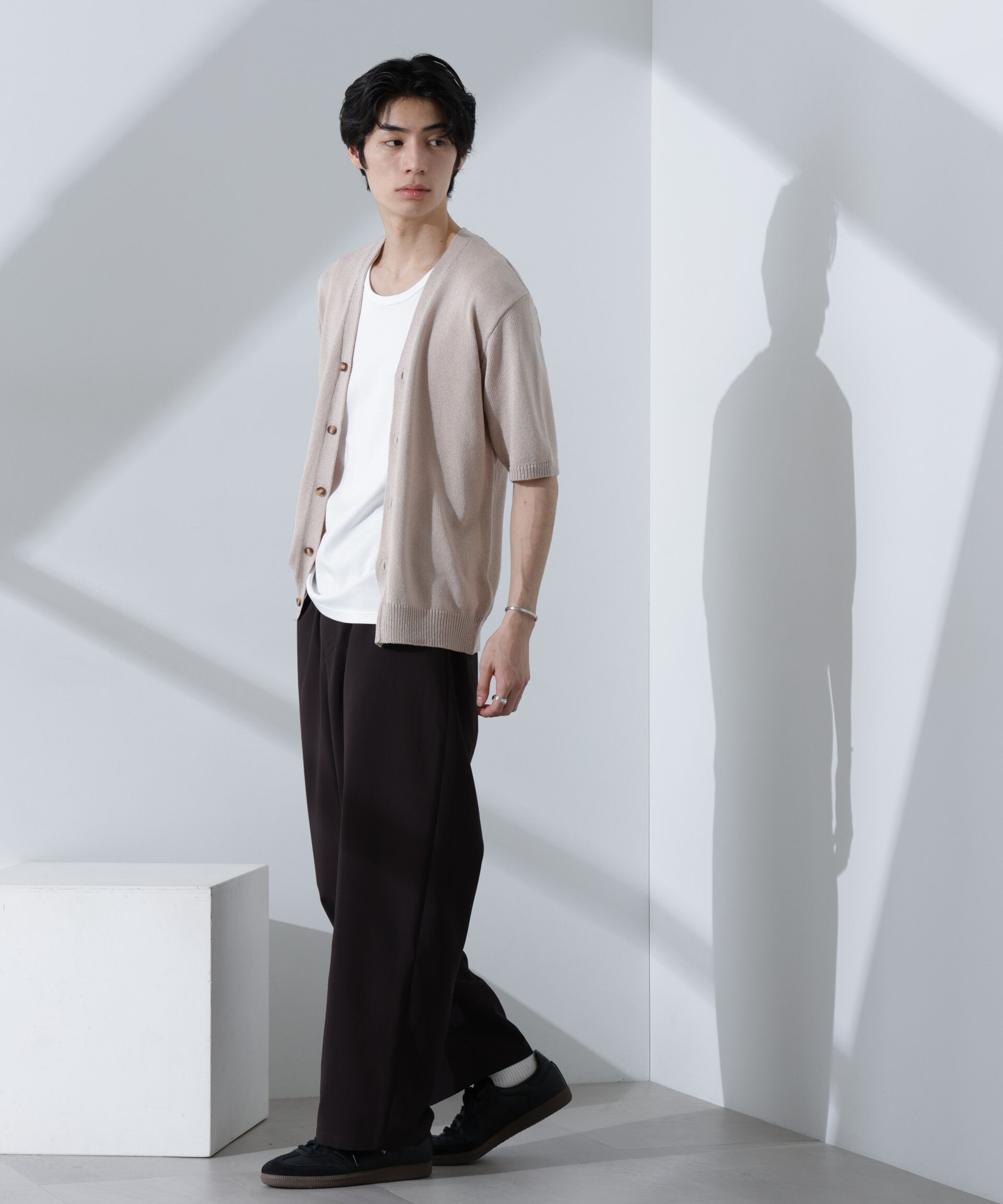 nano･universe「コットンライクニットカーディガン 半袖」|ニット・セーター|