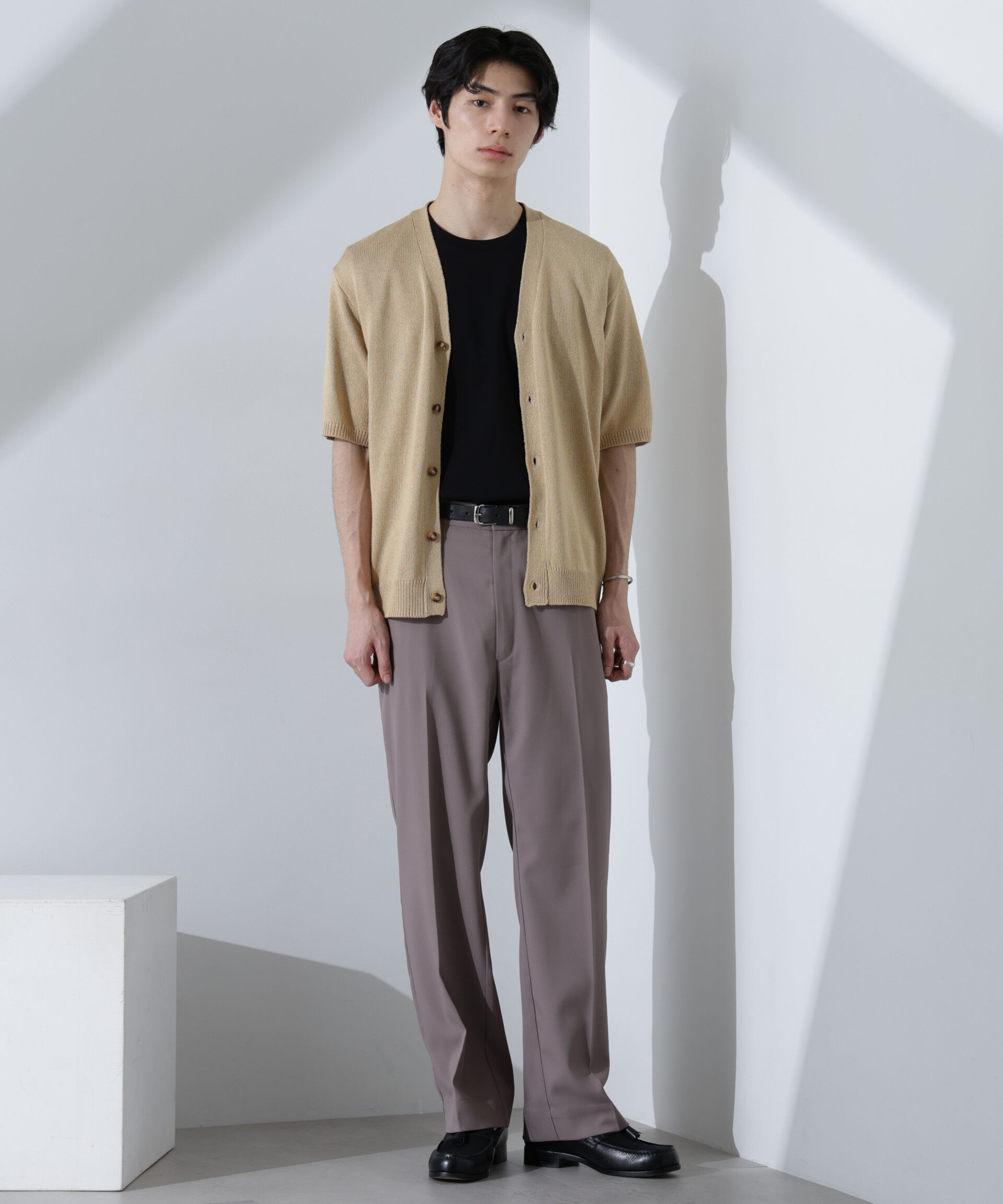 nano･universe「コットンライクニットカーディガン 半袖」|ニット・セーター|