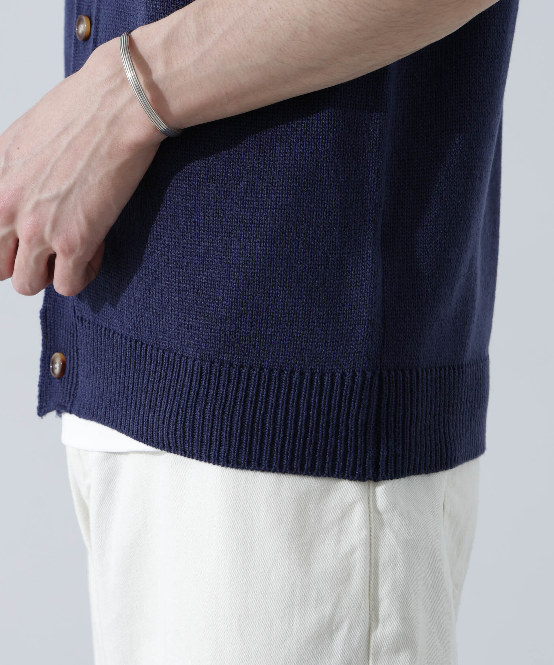 nano･universe「コットンライクニットカーディガン 半袖」|ニット・セーター|