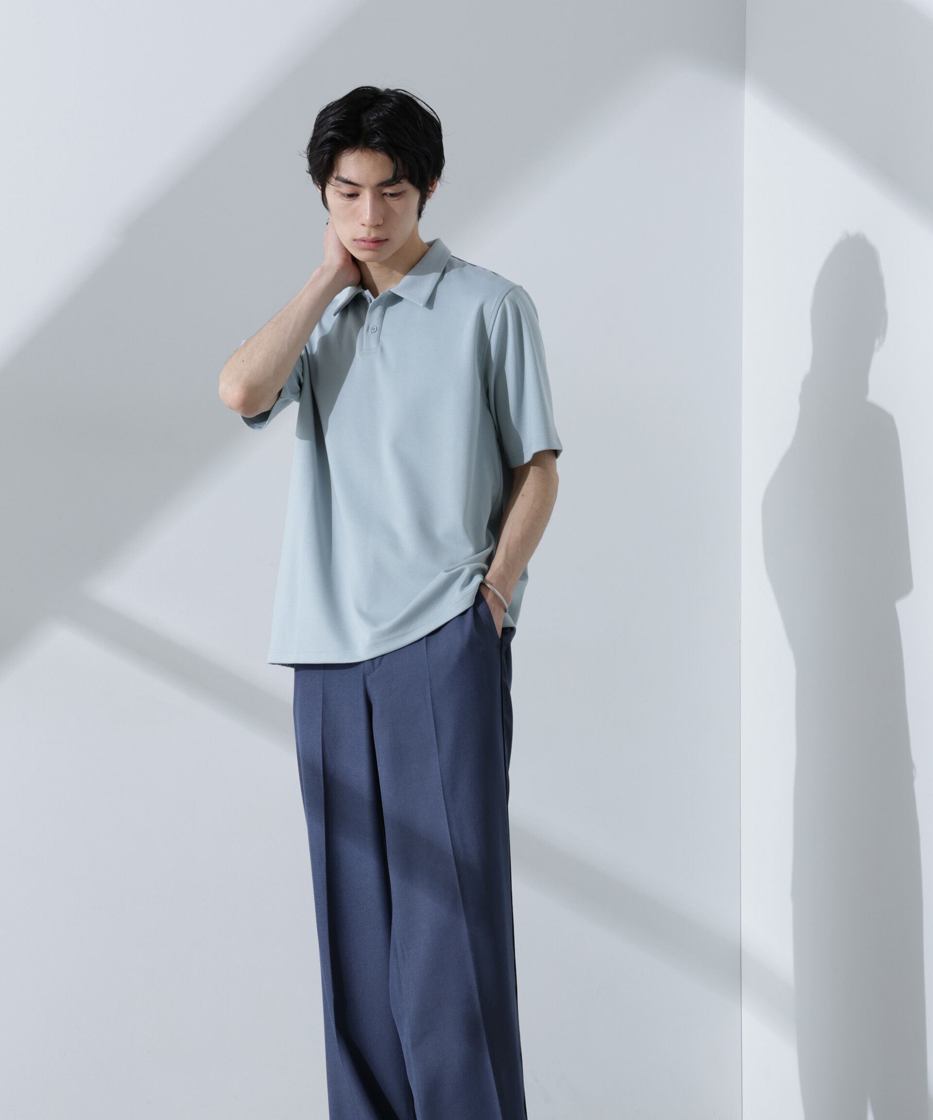 nano･universe「Pe/Ry鹿の子ポロシャツ 半袖」|Tシャツ・カットソー|