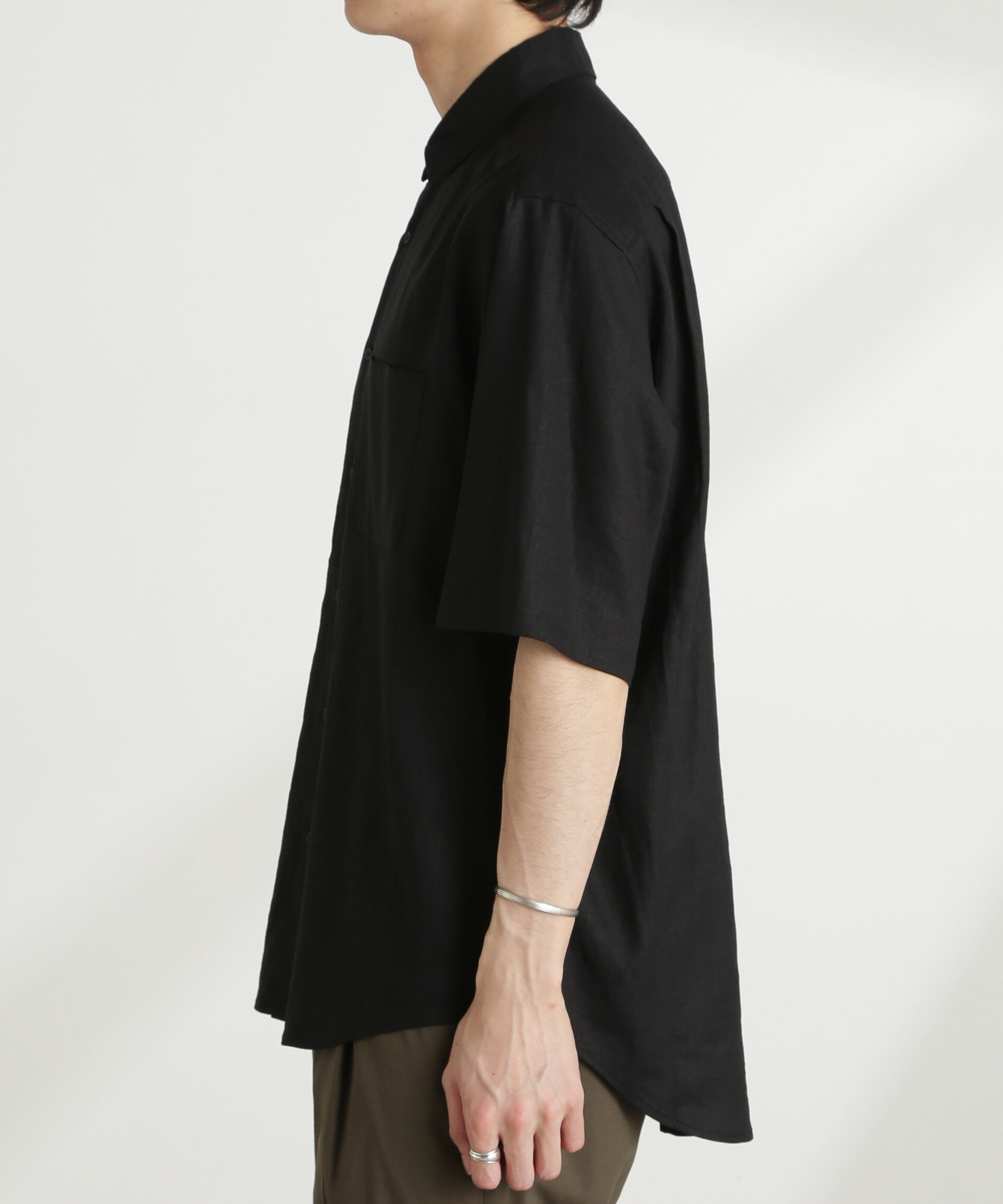 nano･universe「アンチスメルリネン レギュラーカラー 半袖」|シャツ・ブラウス|