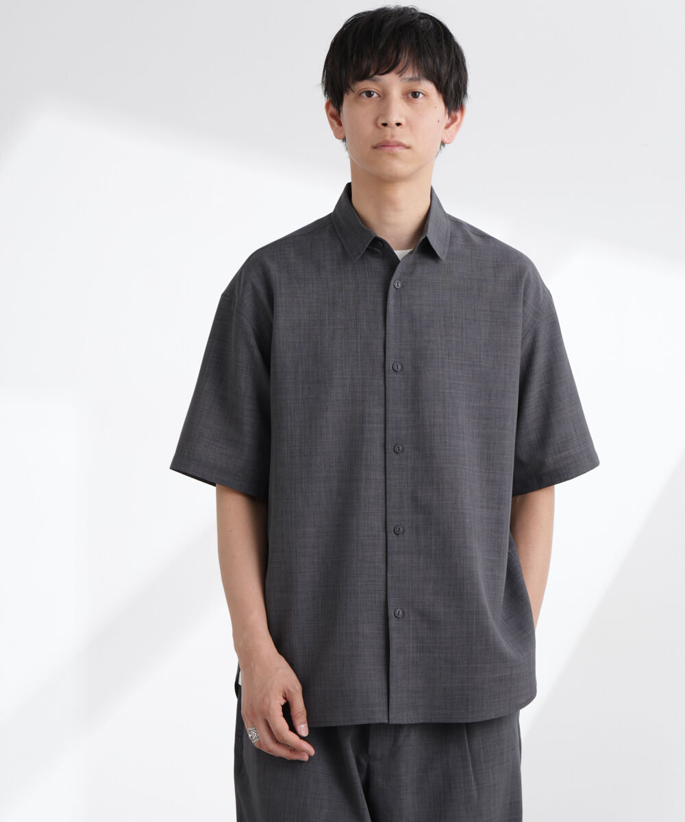nano･universe「ライトウェイトドライシャツ 半袖(セットアップ可)」|シャツ・ブラウス|グレー
