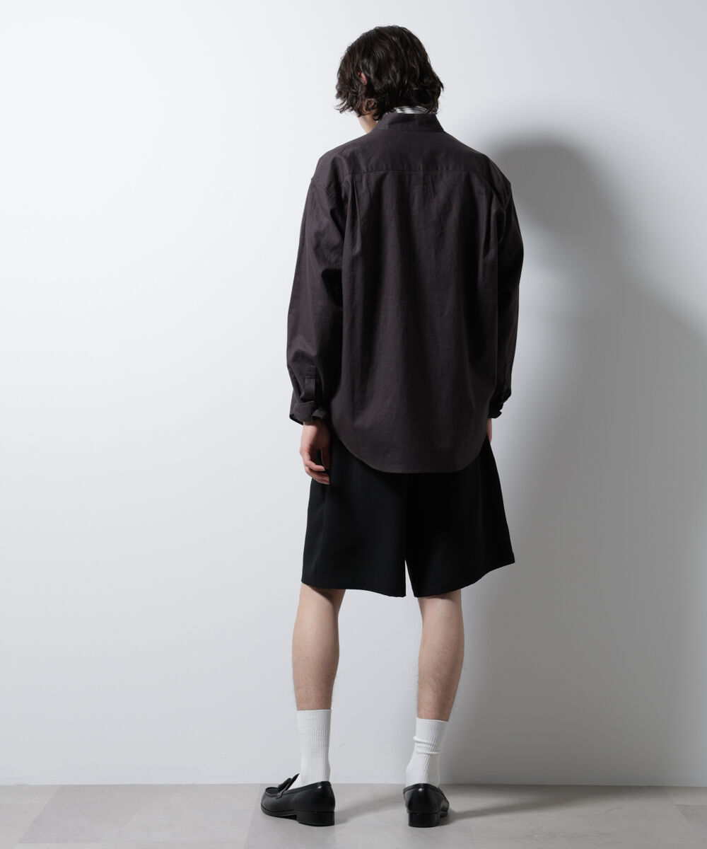 nano･universe「「BELGIUM LINEN FABRICS」リネンコットンスタンドカラーシャツ」|シャツ・ブラウス|