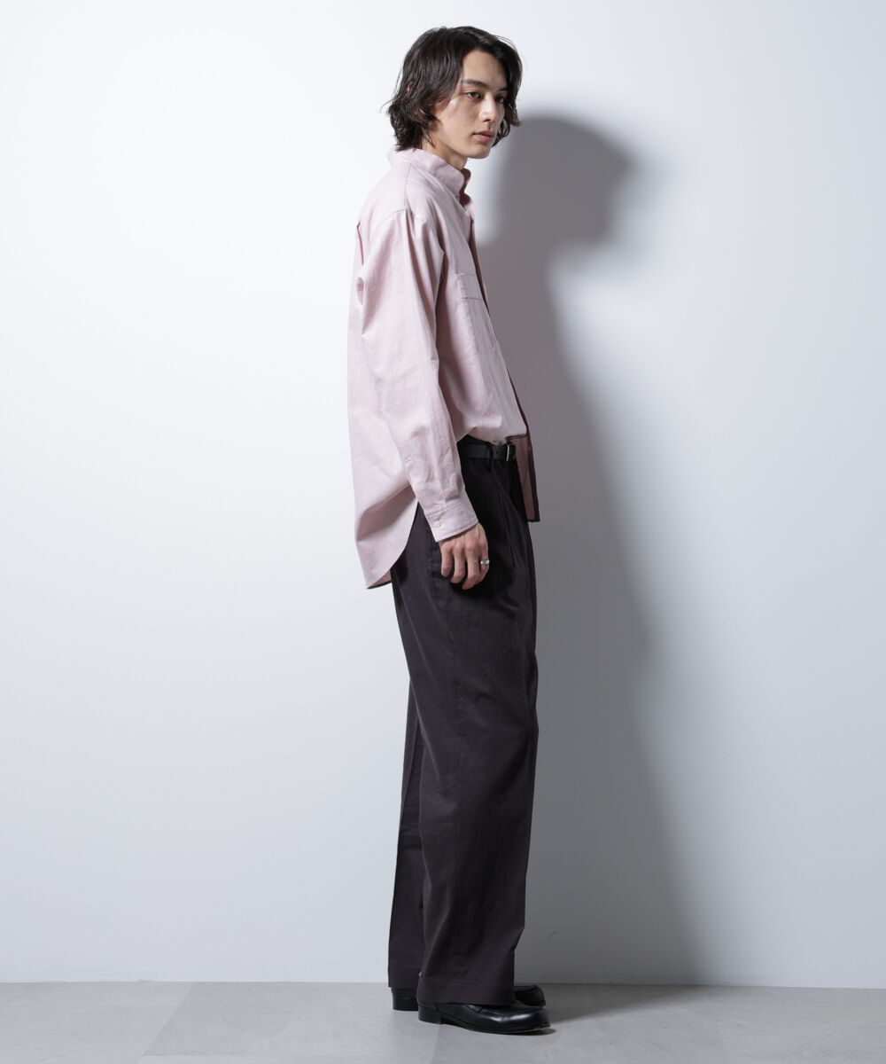 nano･universe「「BELGIUM LINEN FABRICS」リネンコットンスタンドカラーシャツ」|シャツ・ブラウス|