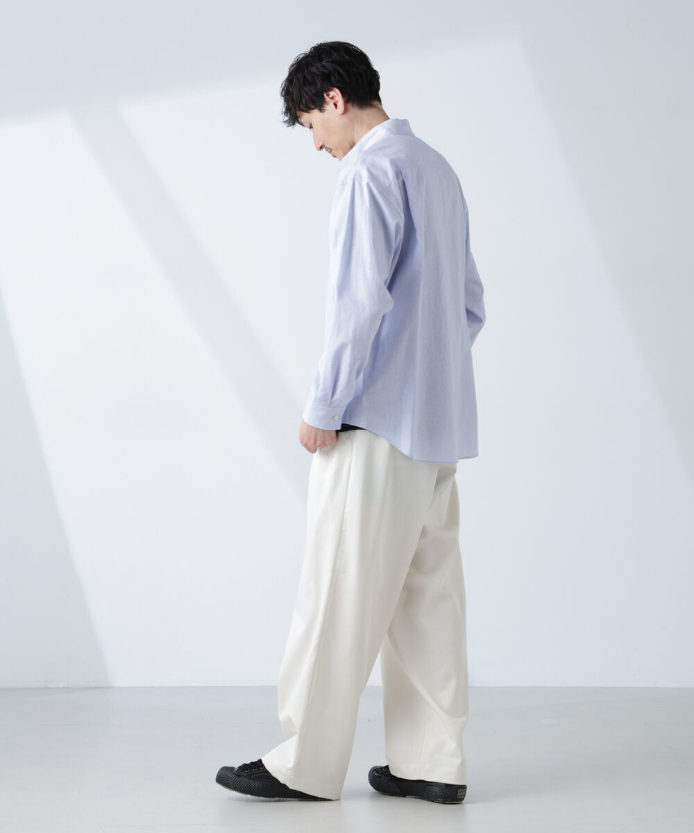 nano･universe「「BELGIUM LINEN FABRICS」リネンコットンスタンドカラーシャツ」|シャツ・ブラウス|