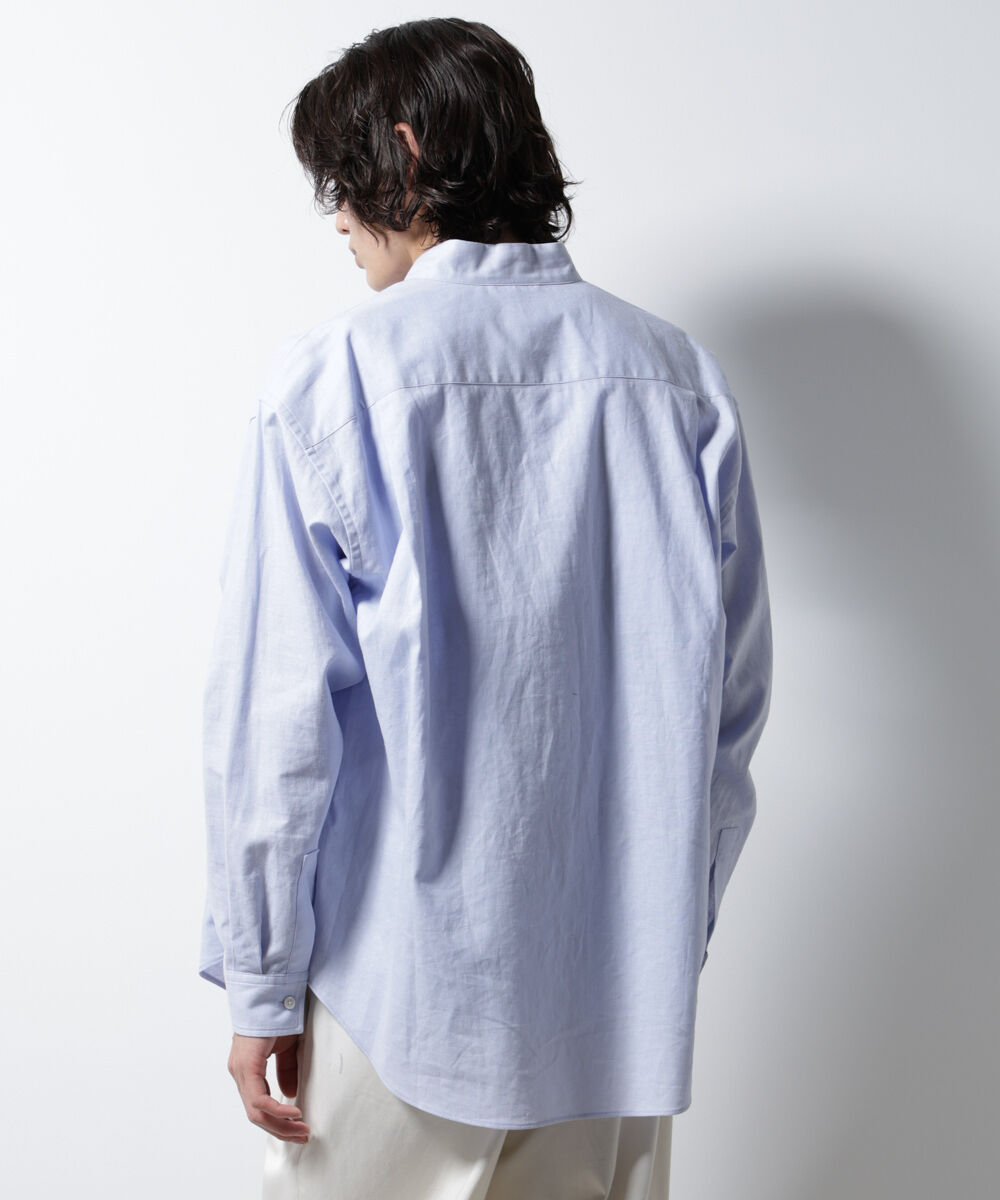 nano･universe「「BELGIUM LINEN FABRICS」リネンコットンスタンドカラーシャツ」|シャツ・ブラウス|