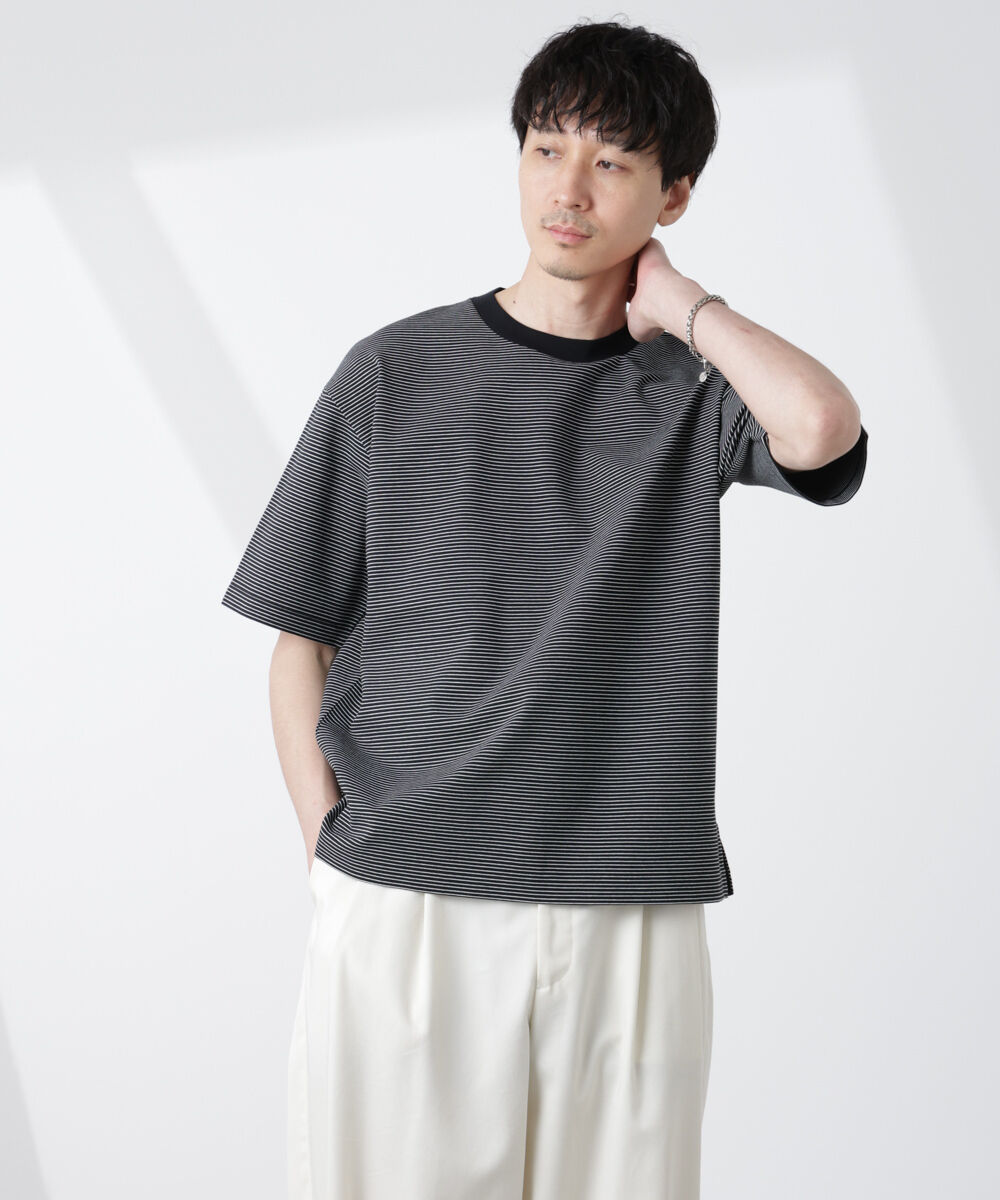 nano･universe「ワイドシルエットボーダーTシャツ」|Tシャツ・カットソー|