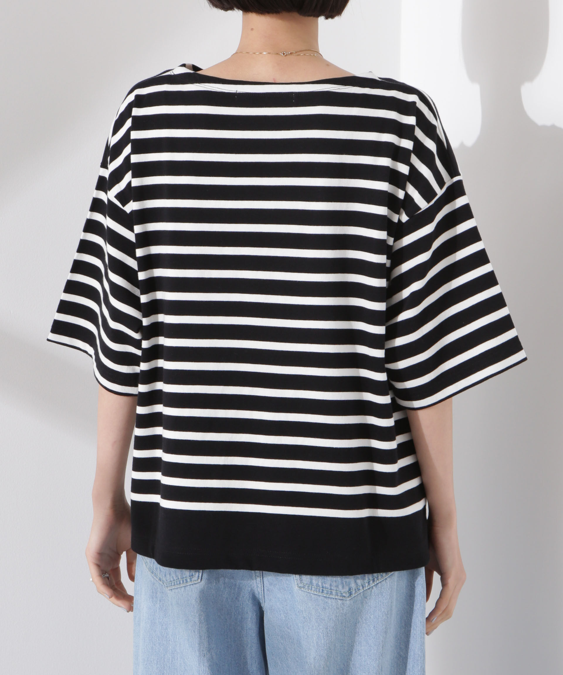 nano･universe「パネルボーダーワイドトップス」|Tシャツ・カットソー|