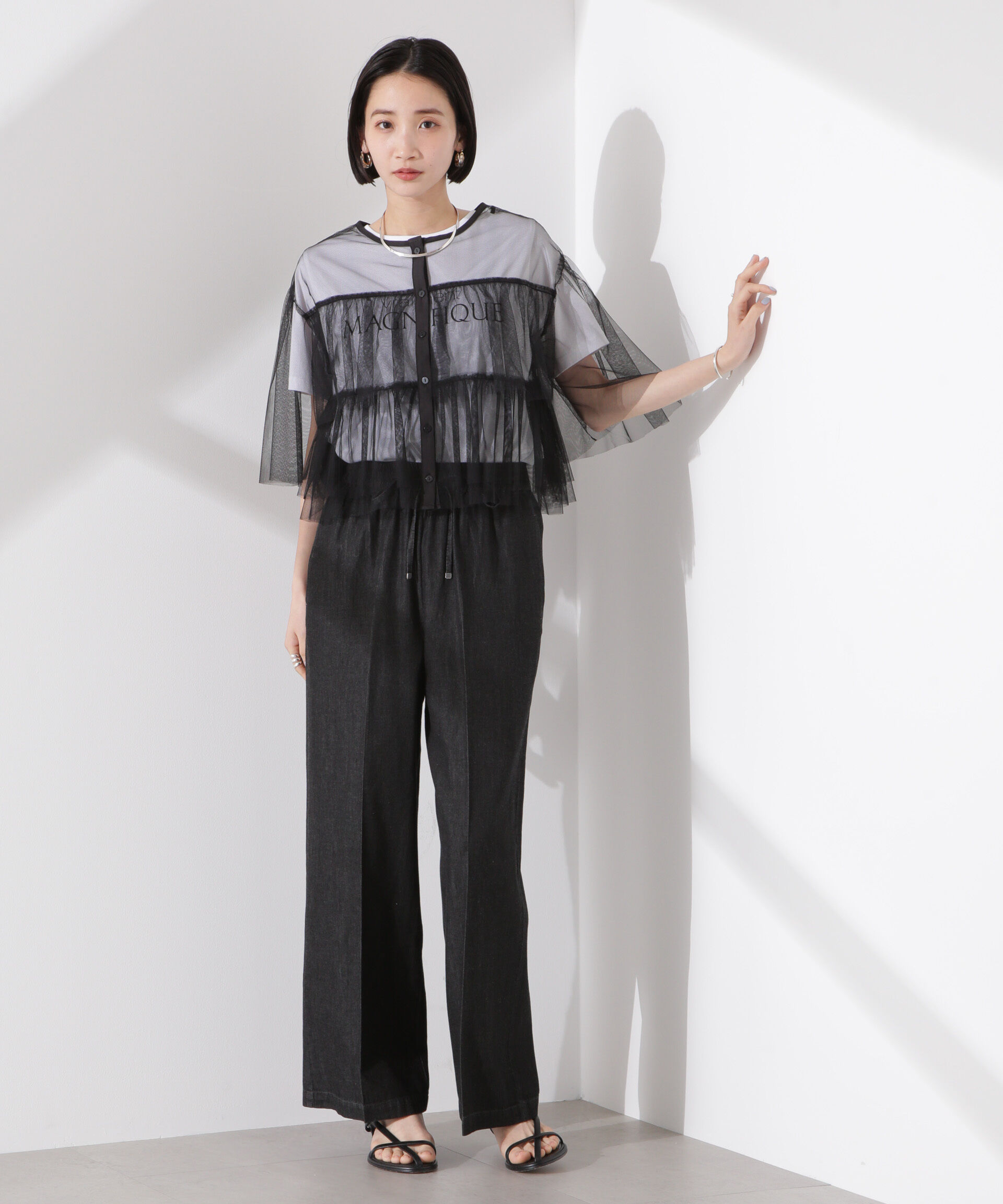 nano･universe「チュールティアードブラウス」|シャツ・ブラウス|