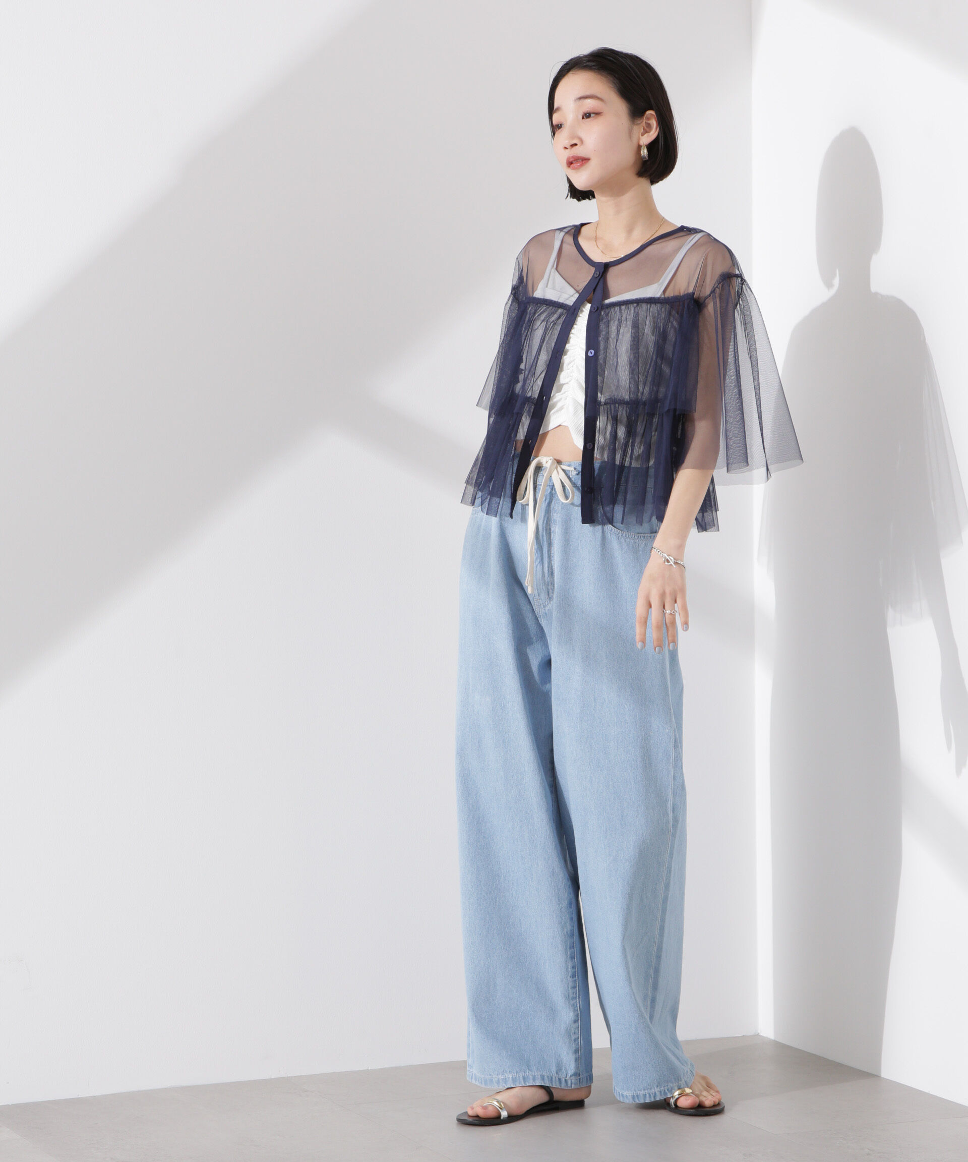 nano･universe「チュールティアードブラウス」|シャツ・ブラウス|