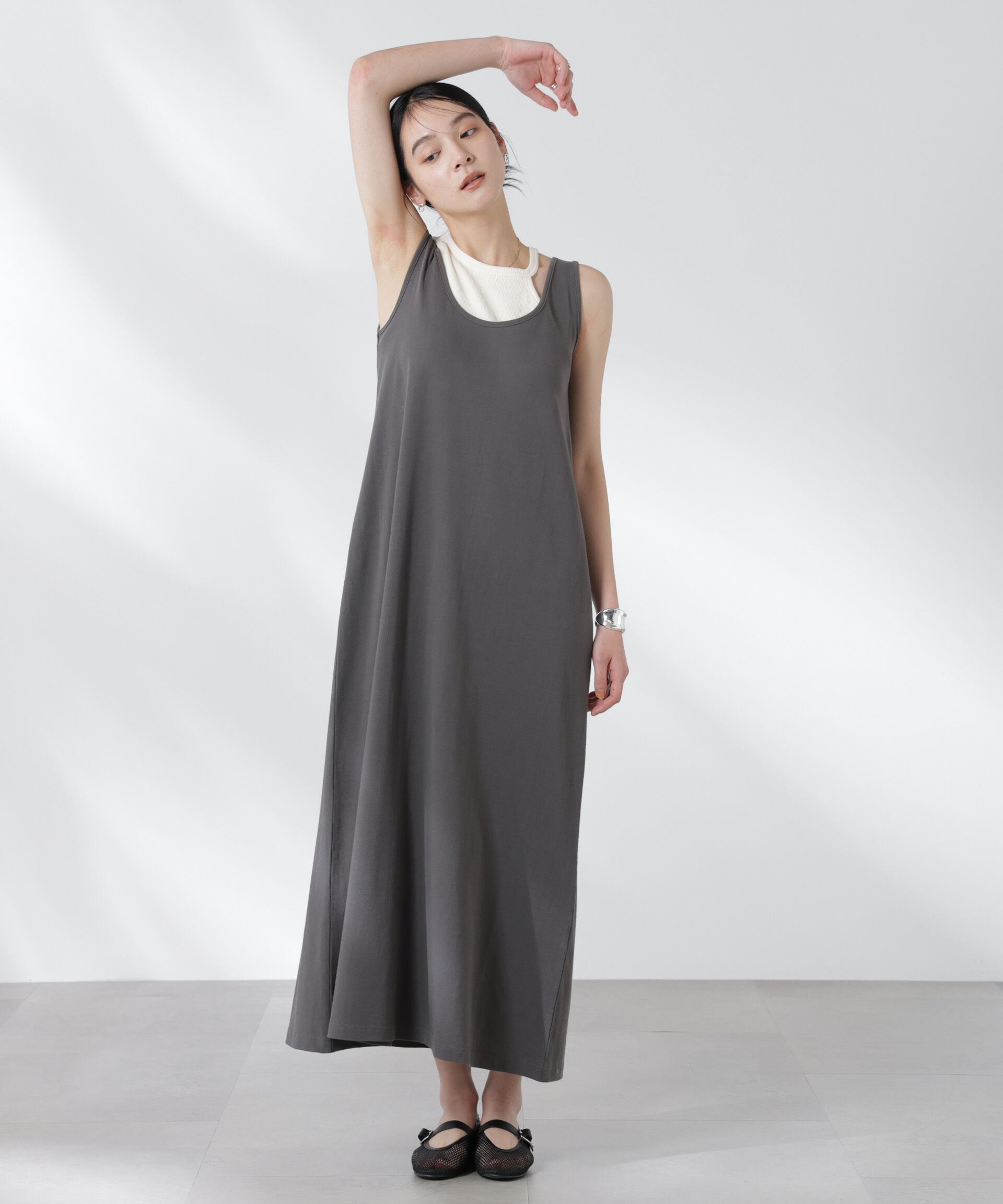 nano･universe「カップ付きアシメタンクレイヤードワンピース」|ワンピース|