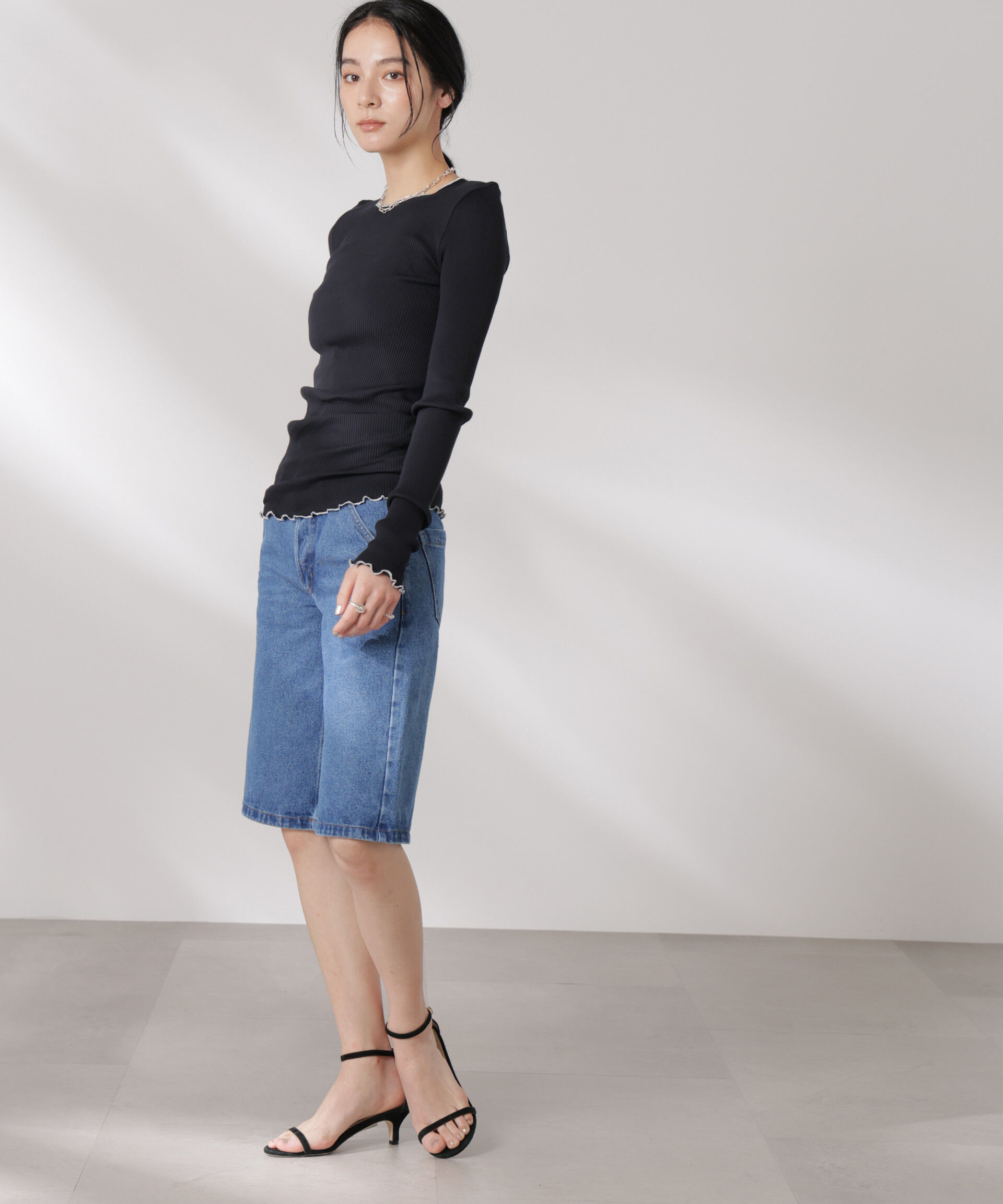 nano･universe「OperaSPORT/DANIELLE DENIM SHORTS」|チノ|