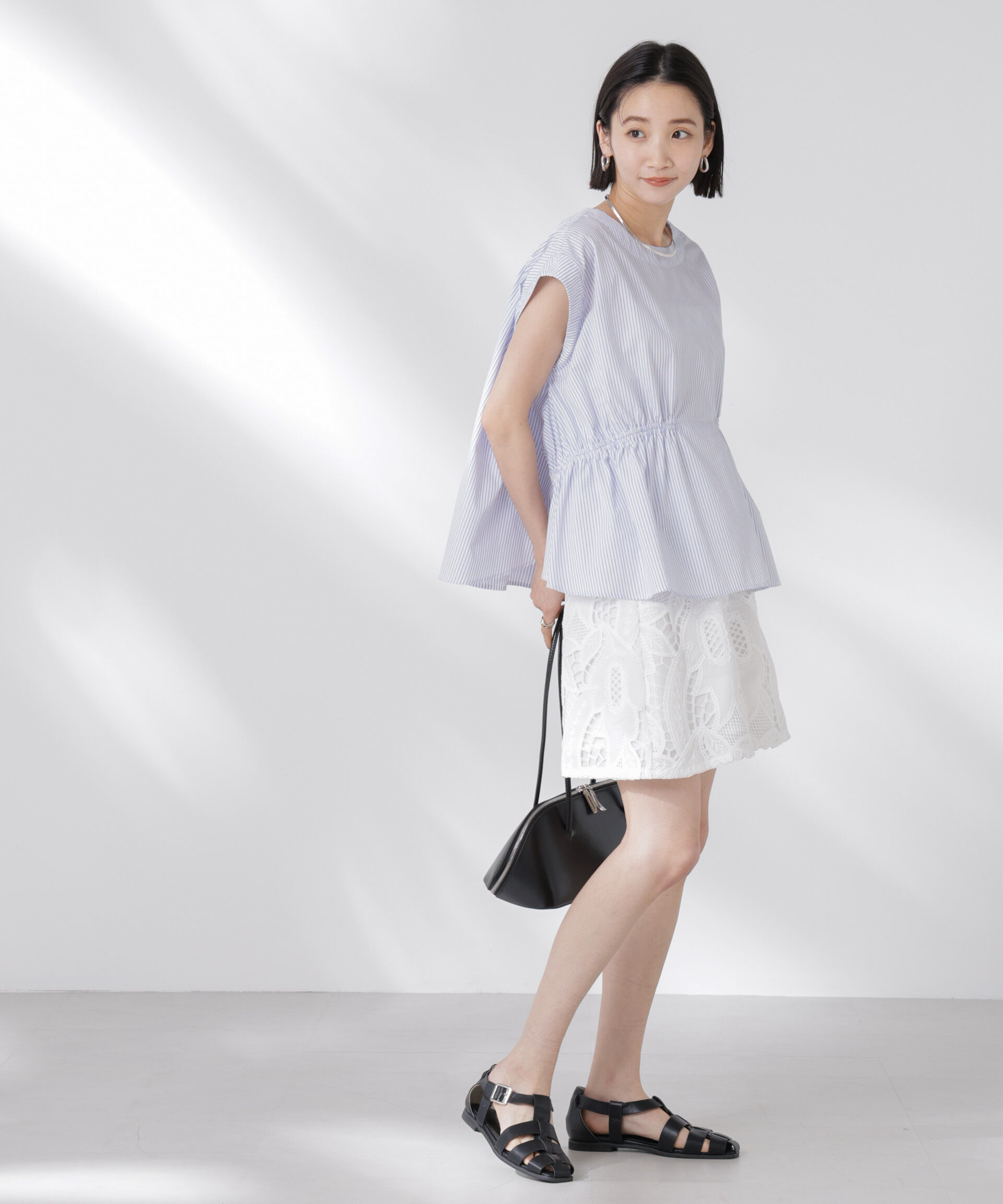 nano･universe「前後2wayギャザーデザインブラウス」|シャツ・ブラウス|