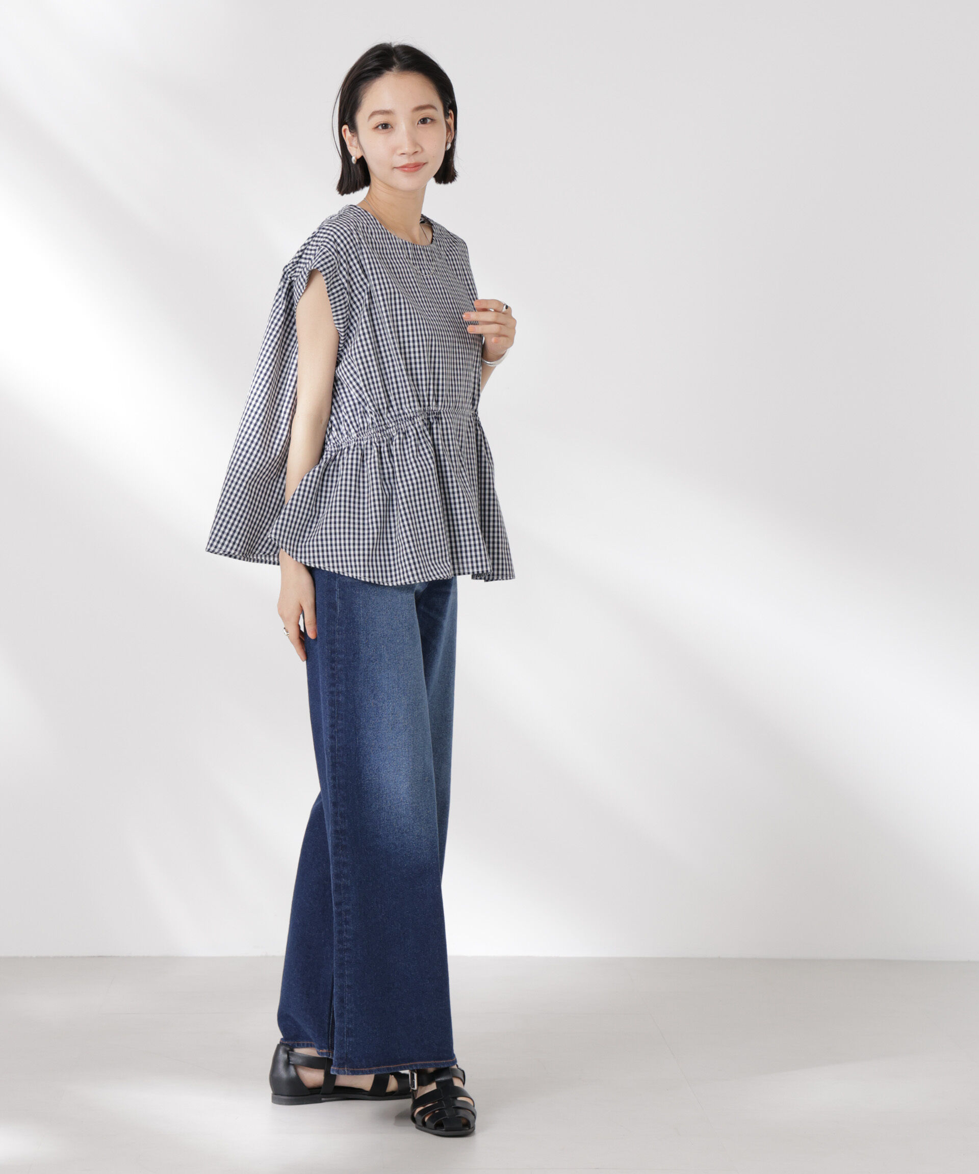 nano･universe「前後2wayギャザーデザインブラウス」|シャツ・ブラウス|