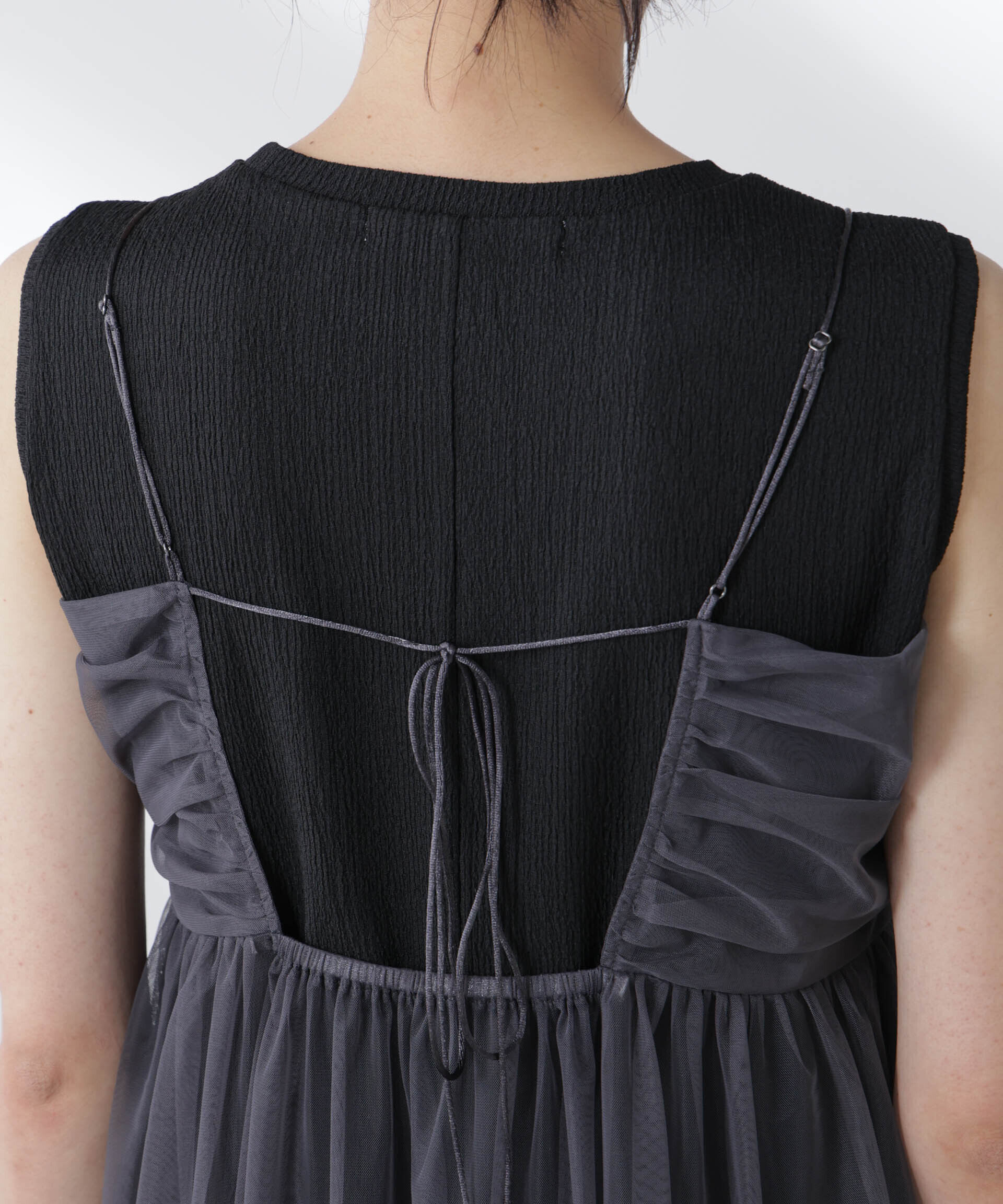 nano･universe「チュールキャミ&times;カットワンピースセット」|ワンピース|