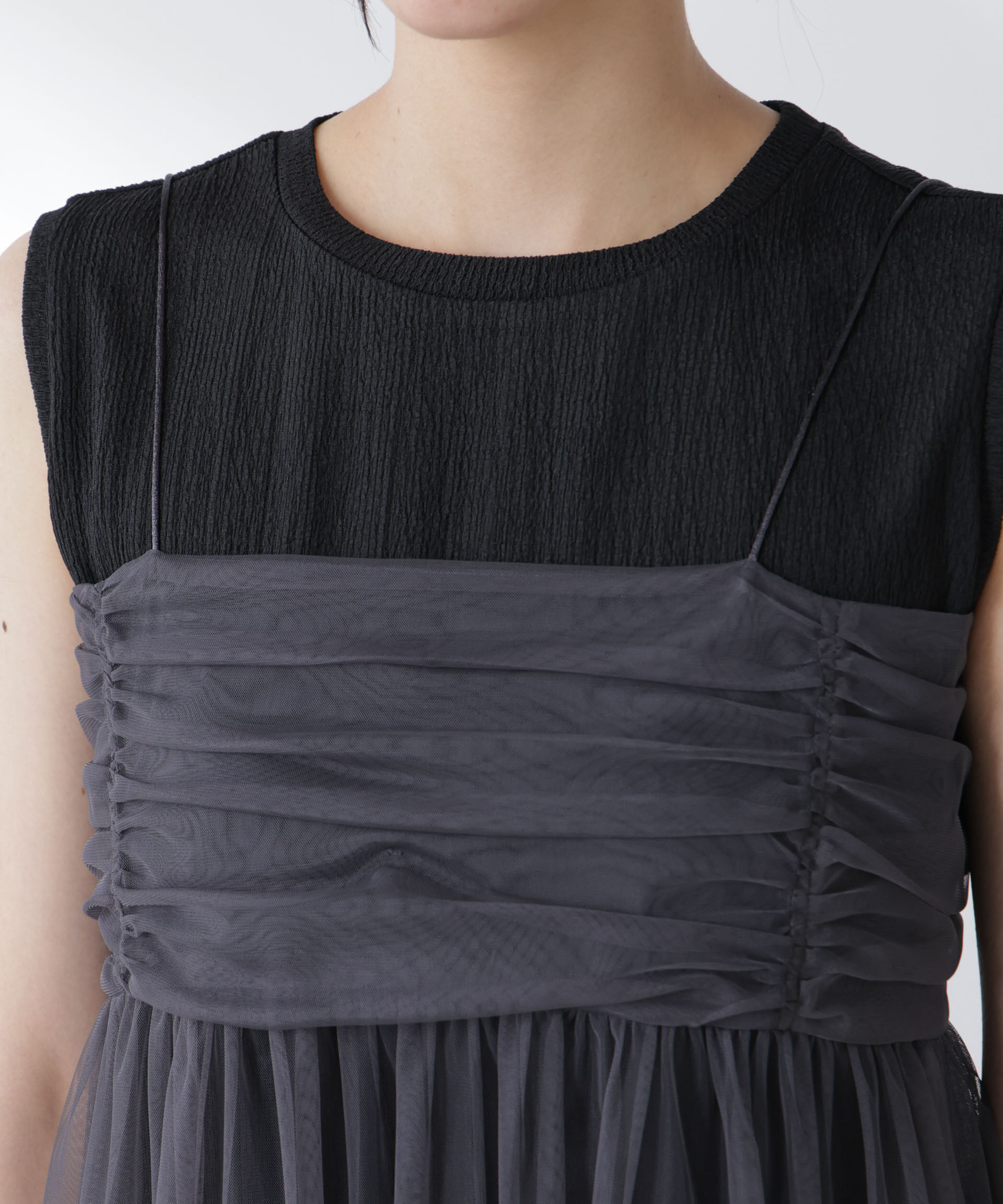 nano･universe「チュールキャミ&times;カットワンピースセット」|ワンピース|