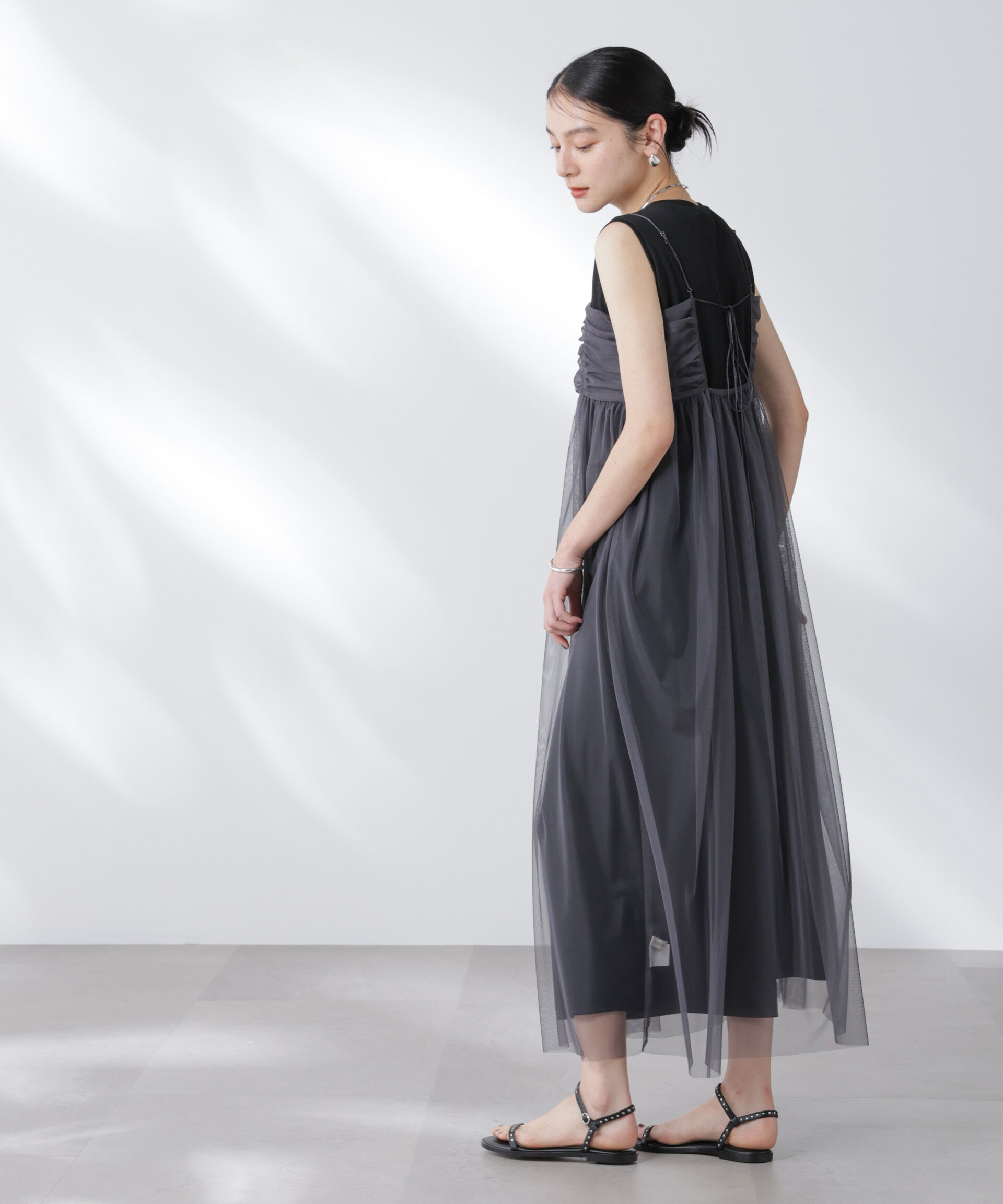 nano･universe「チュールキャミ&times;カットワンピースセット」|ワンピース|