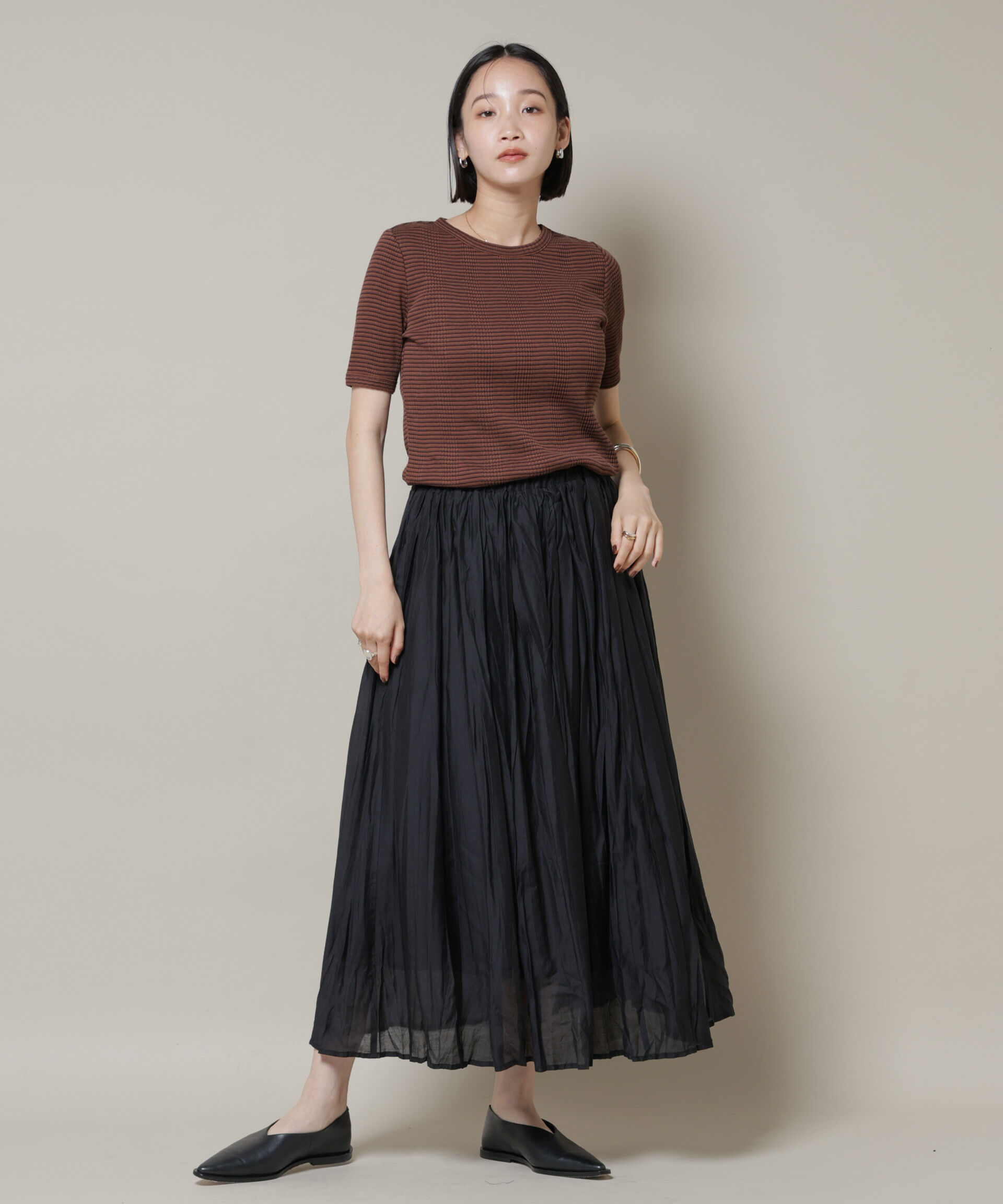 nano･universe「クリンクルシアースカート」|スカート|