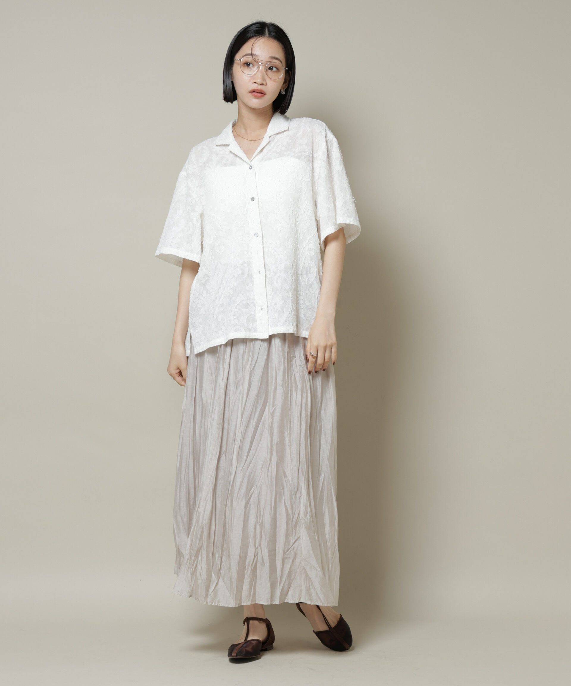 nano･universe「クリンクルシアースカート」|スカート|