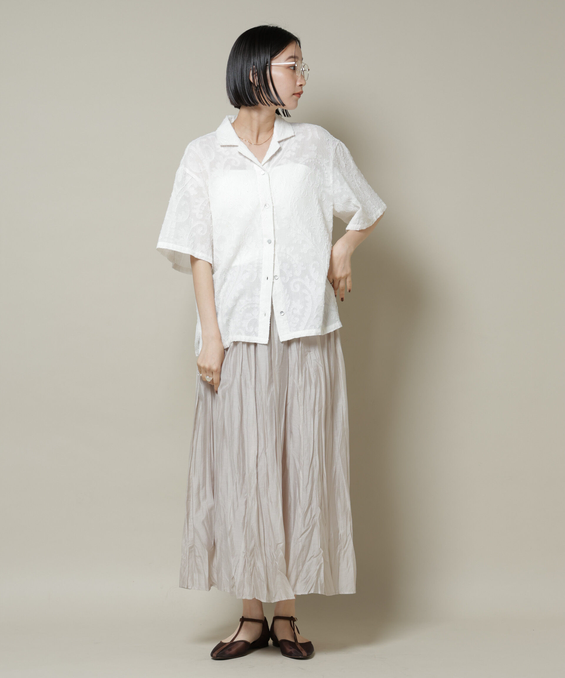 nano･universe「クリンクルシアースカート」|スカート|