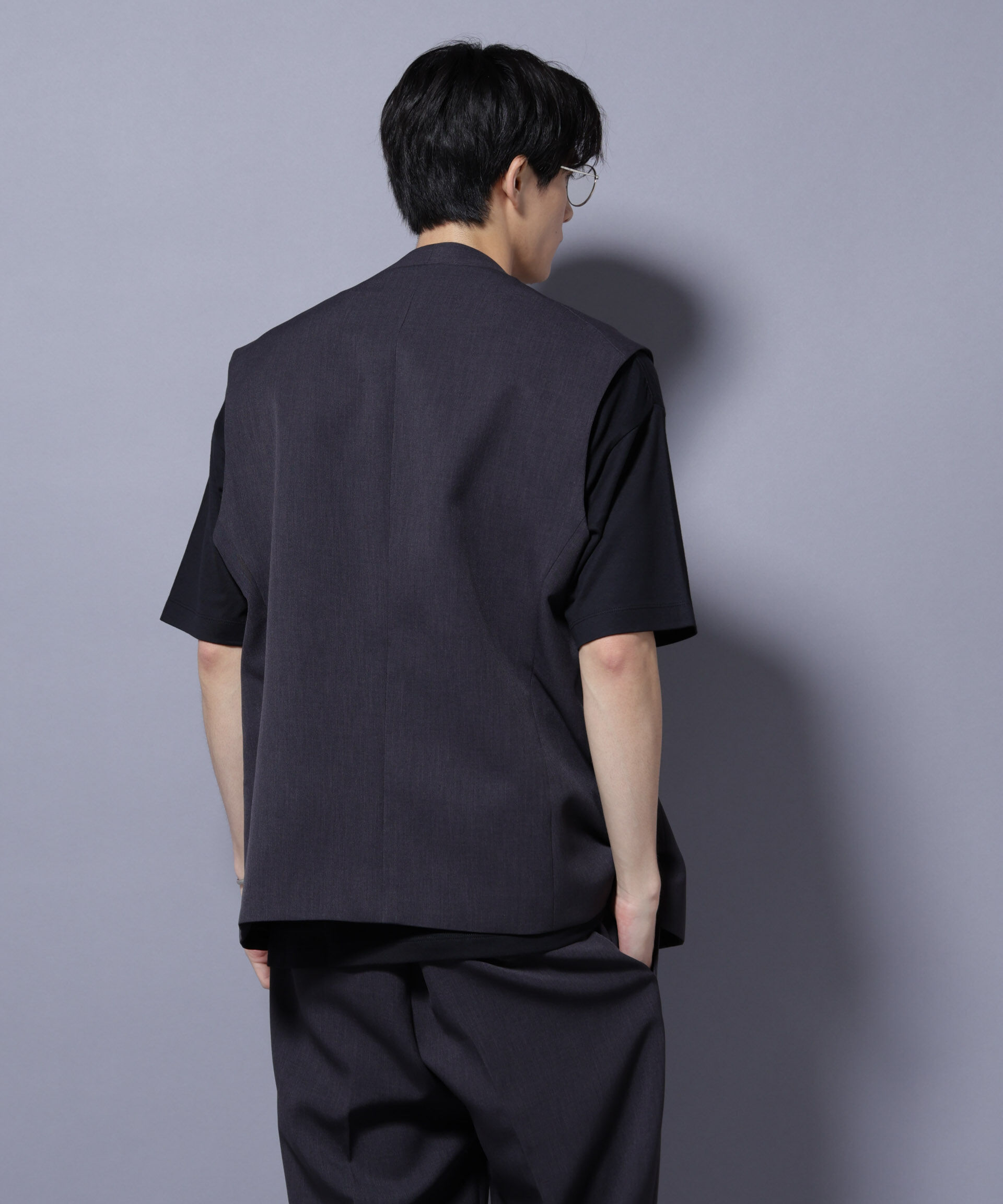 nano･universe「Reflax(R) ダブルクロスウェザーベスト(セットアップ可)」|ダウンベスト・ベスト|