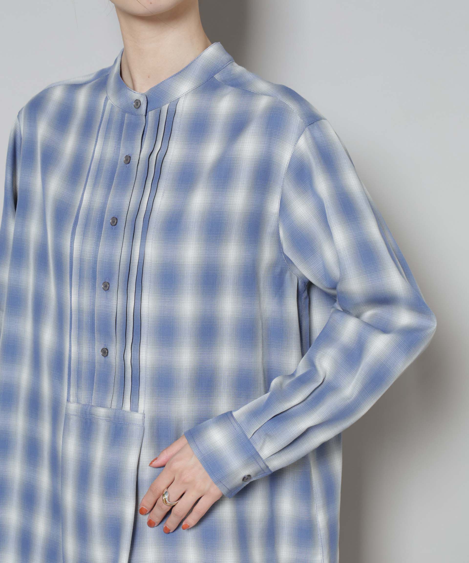 nano･universe「ピンタックデザインチェックプルオーバーブラウス」|シャツ・ブラウス|