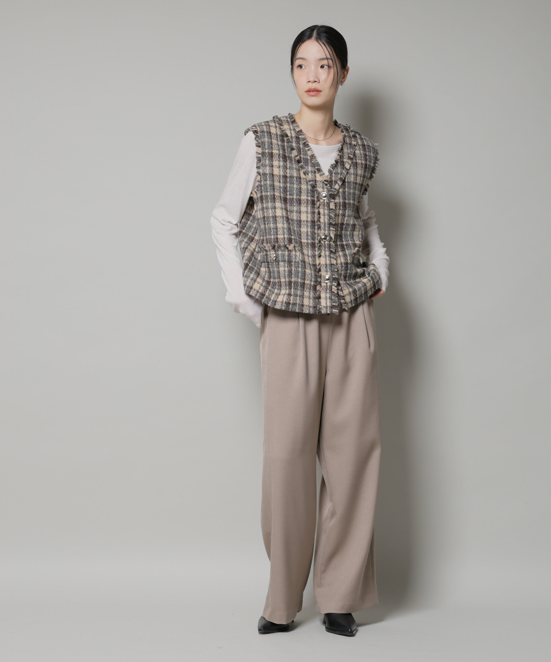 nano･universe「ｳｰﾙﾗｲｸﾎﾟﾘｴｽﾃﾙｻｲﾄﾞﾗｲﾝ切り替えﾄﾞﾛｽﾄﾊﾟﾝﾂ(」|チノ|