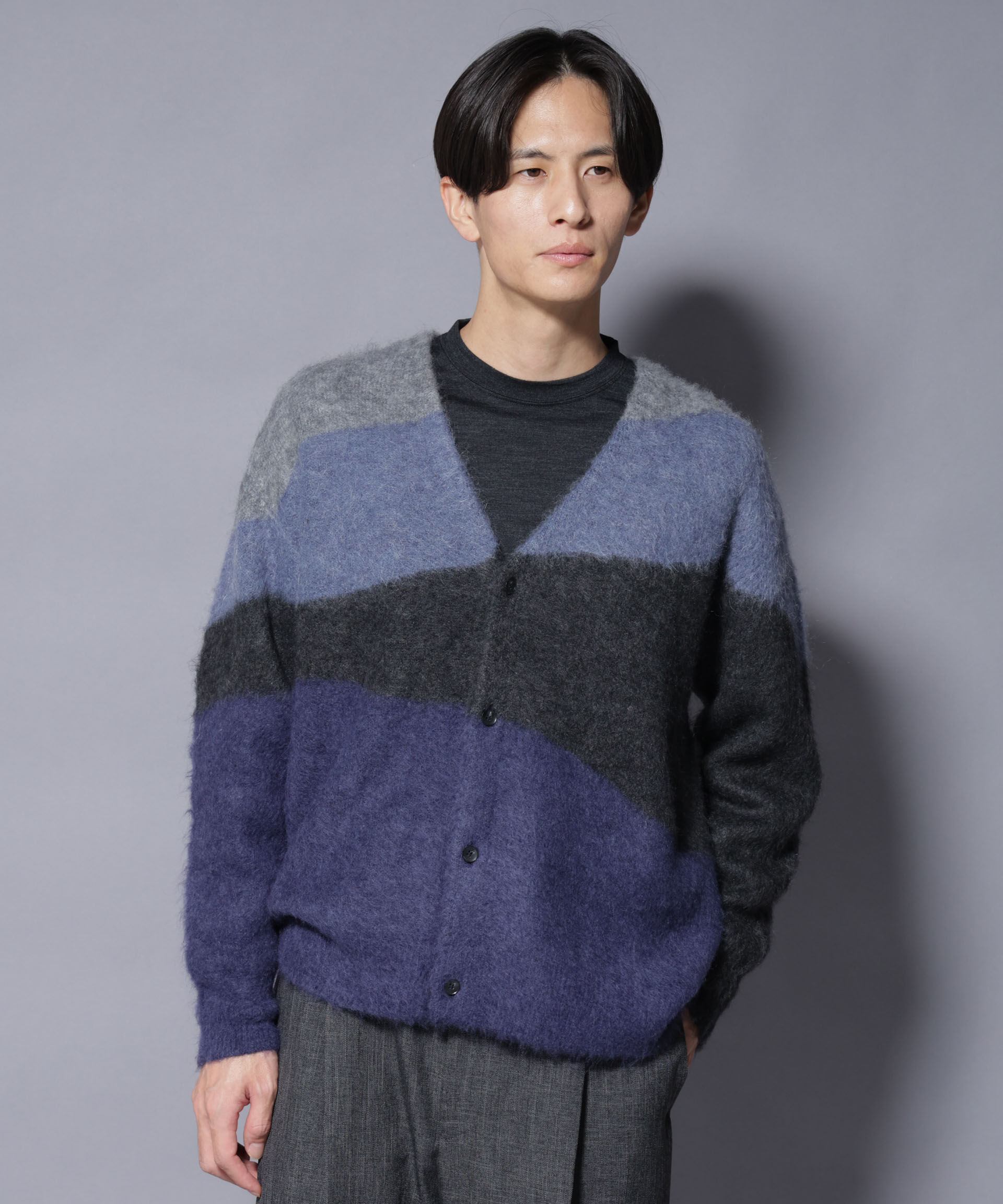 nano･universe「｢COFIL｣ SCIARADA モヘヤ混 ランドスケープニットカーディガン」|ニット・セーター|サックス5