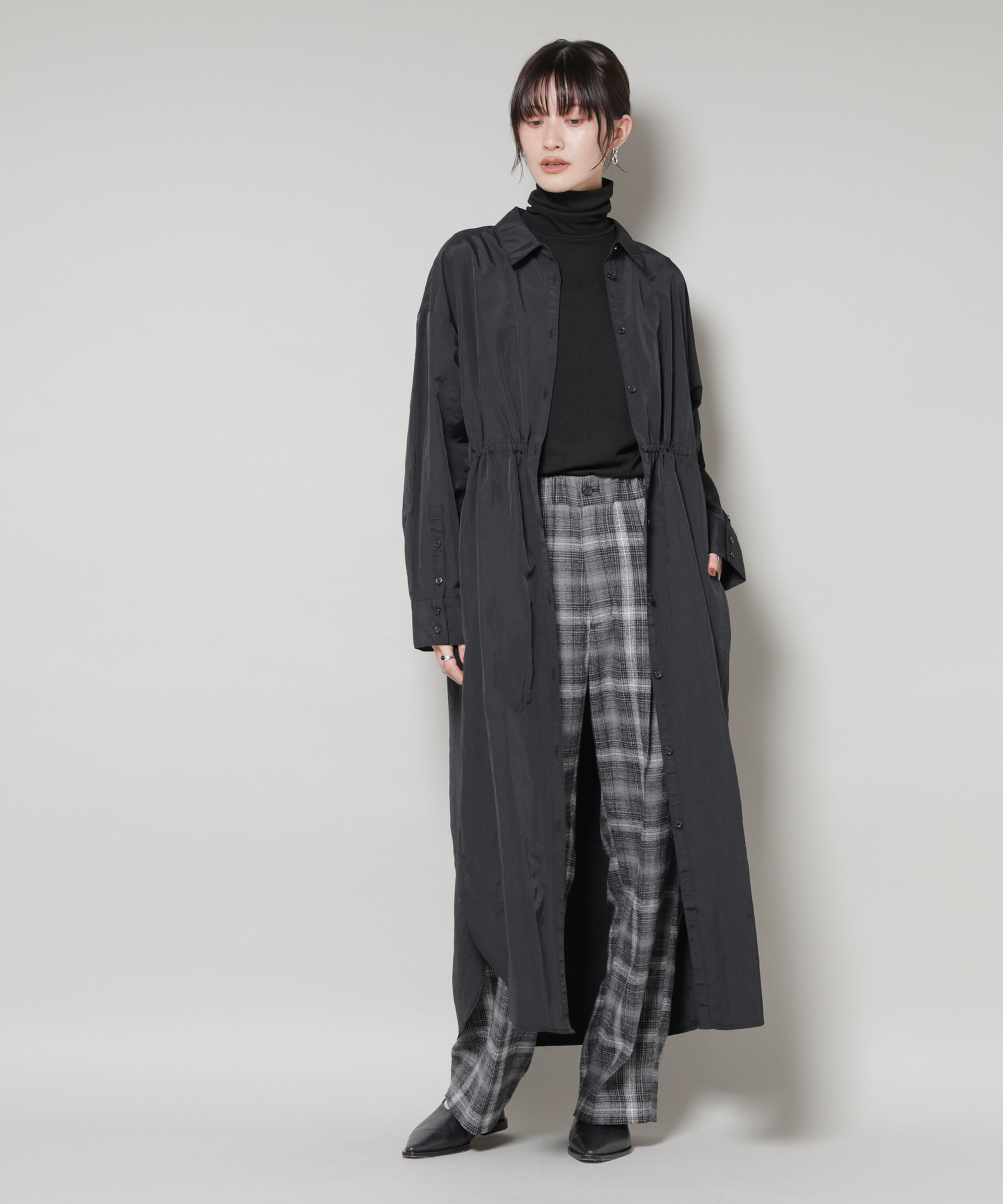 nano･universe「ナイロンタッサードロストシャツワンピース」|ワンピース|