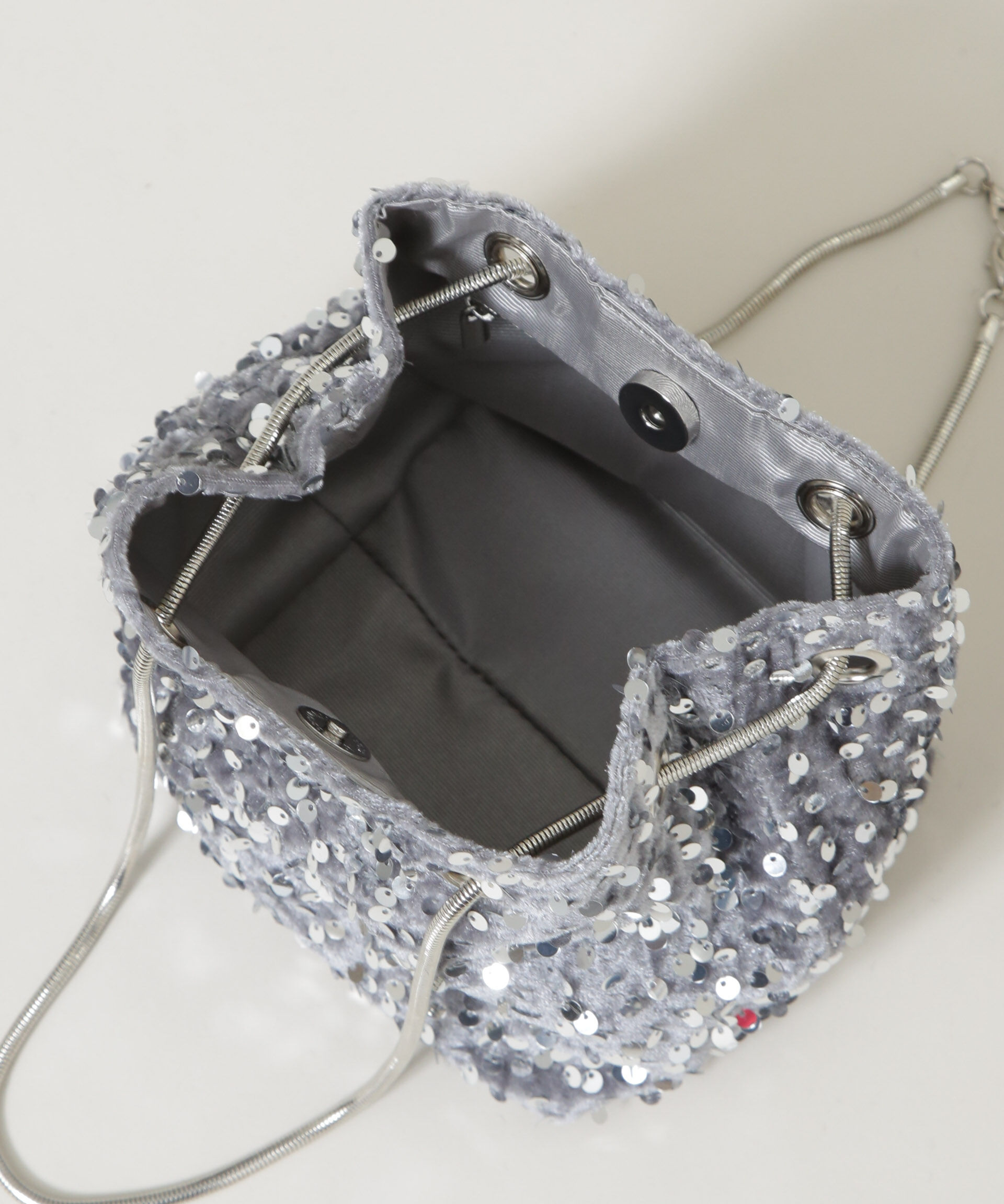 nano･universe「スパンコール巾着バッグ」|ショルダー・メッセンジャー|