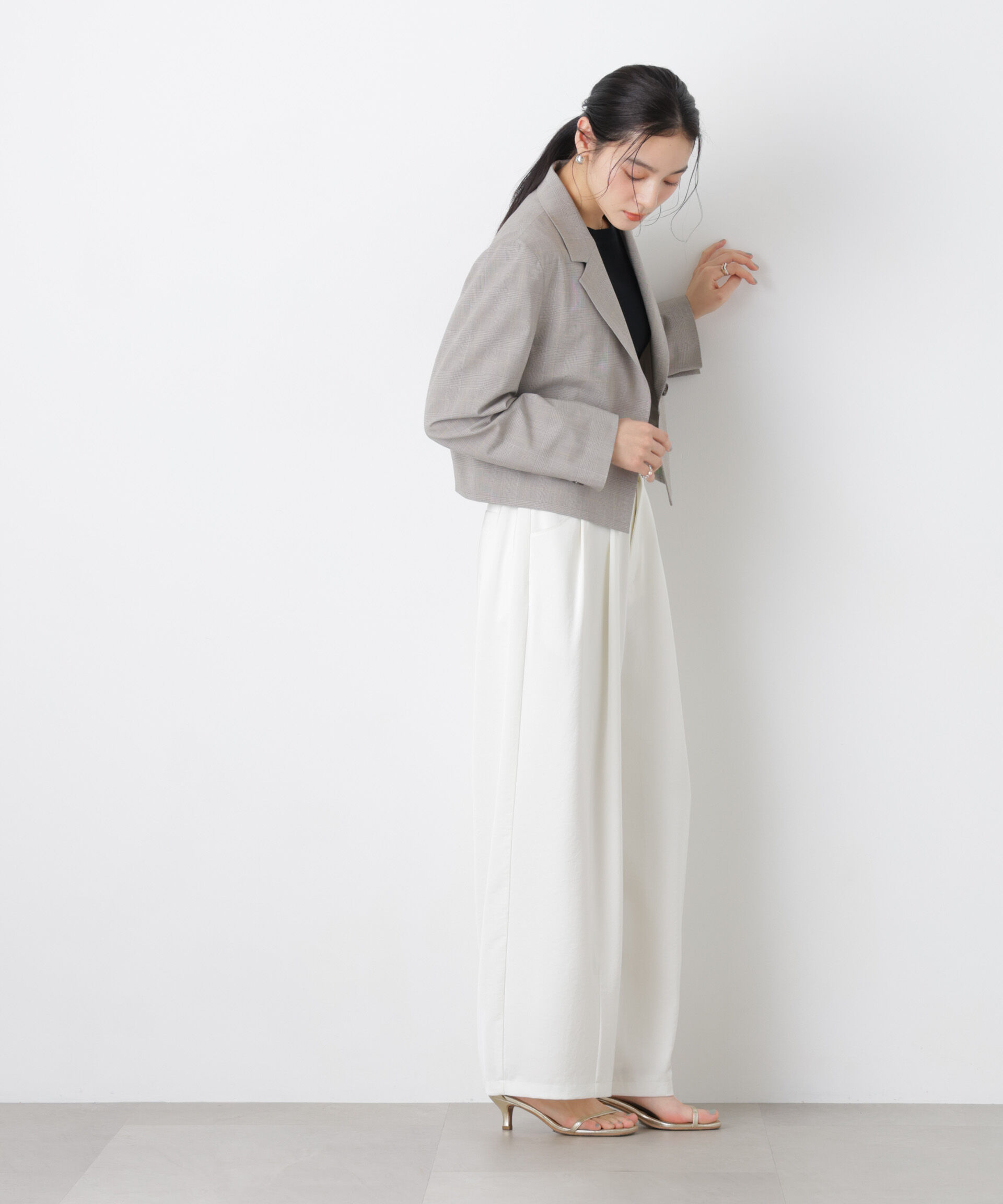 nano･universe「トロストレッチショートダブルジャケット(セットアップ可)」|テーラードジャケット|