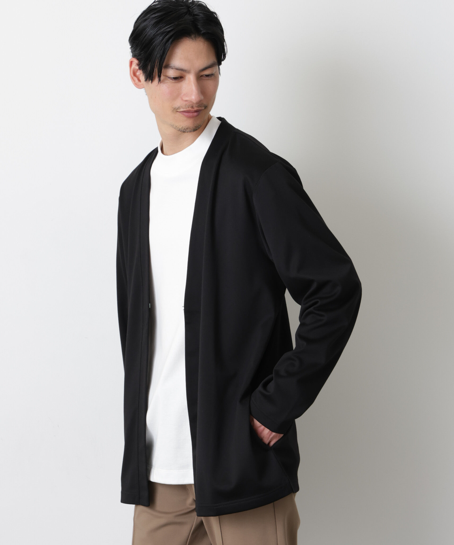 nano･universe「「モダンコンフォート」ダブルジャージー着流しカーディガン」|Tシャツ・カットソー|