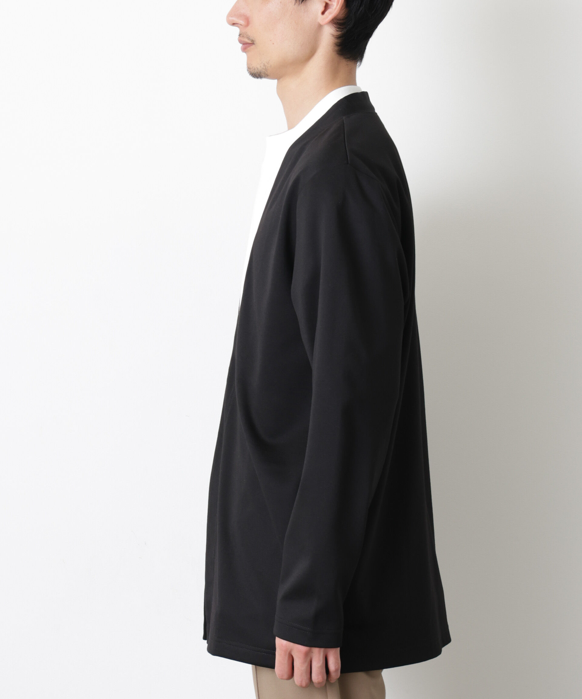 nano･universe「「モダンコンフォート」ダブルジャージー着流しカーディガン」|Tシャツ・カットソー|