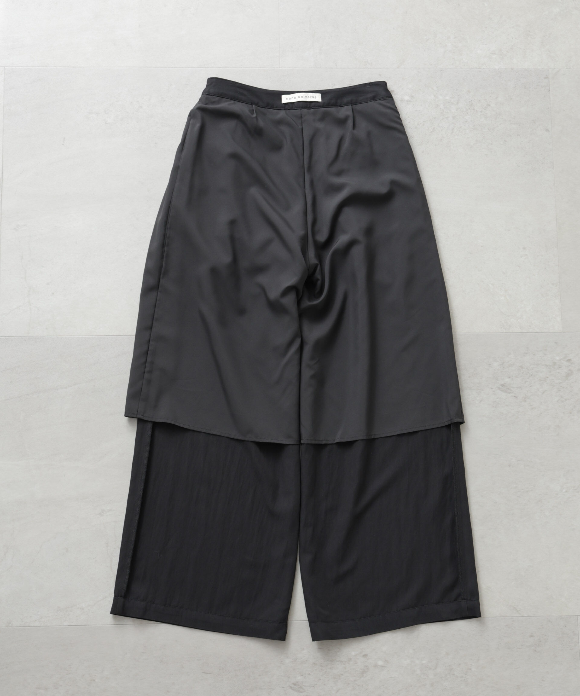 nano･universe「スカーフセットタックワイドパンツ」|チノ|