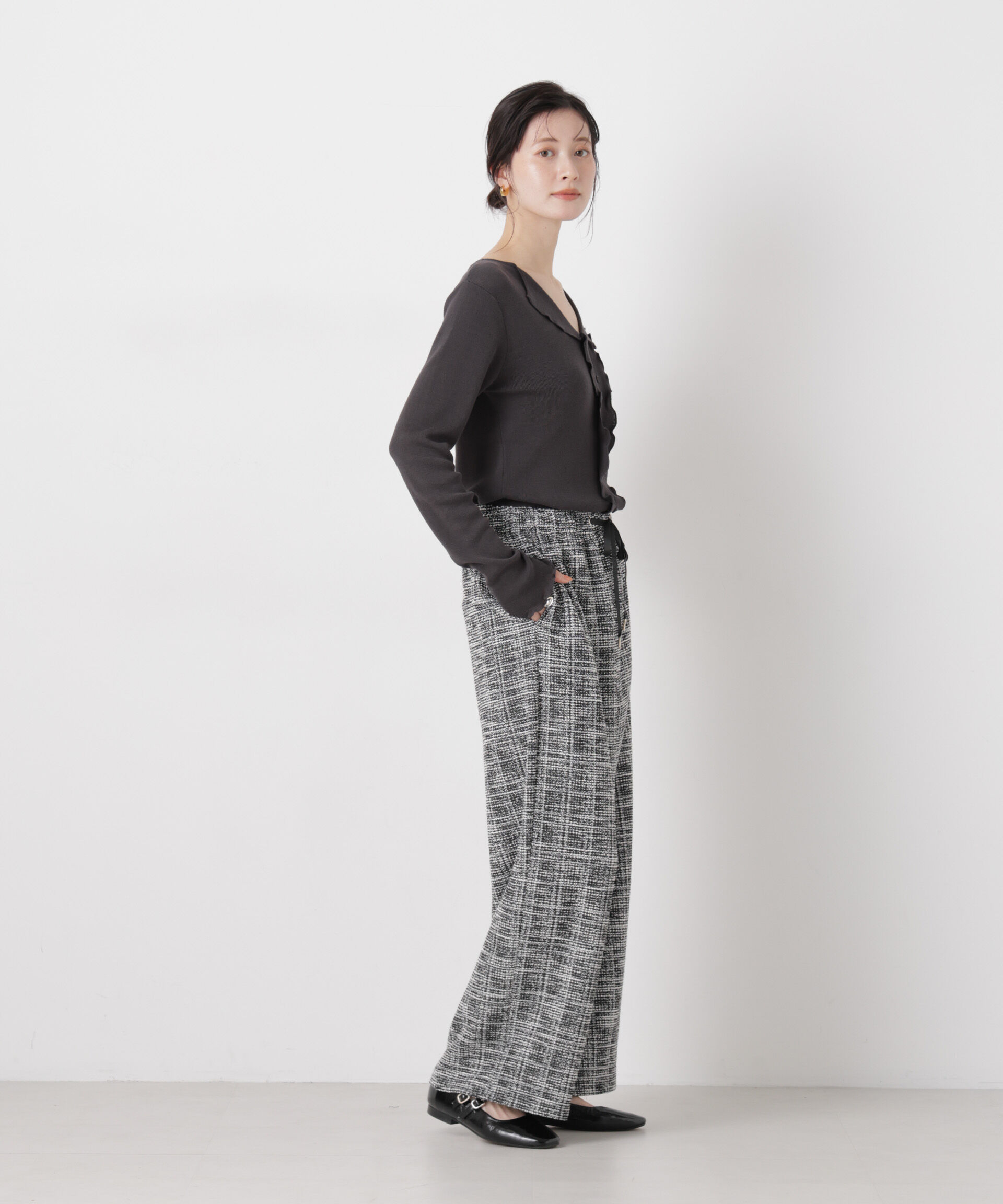 nano･universe「フロントフリルニットトップス」|ニット・セーター|