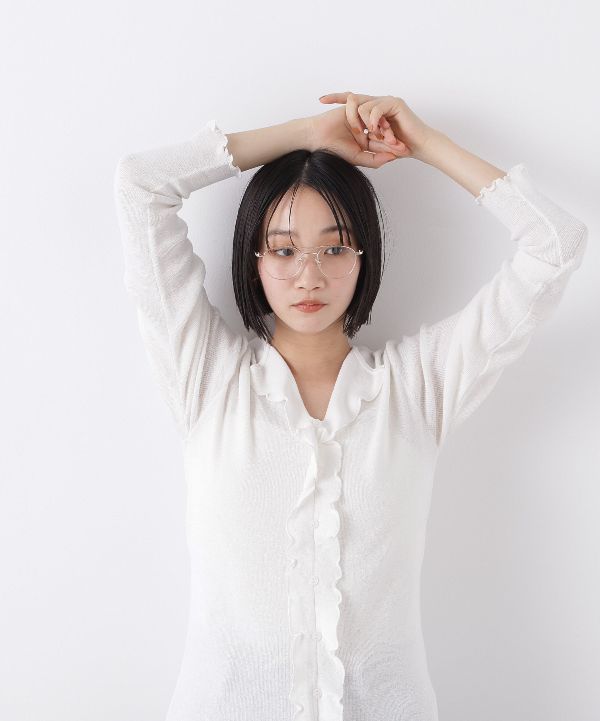 nano･universe「フロントフリルニットトップス」|ニット・セーター|