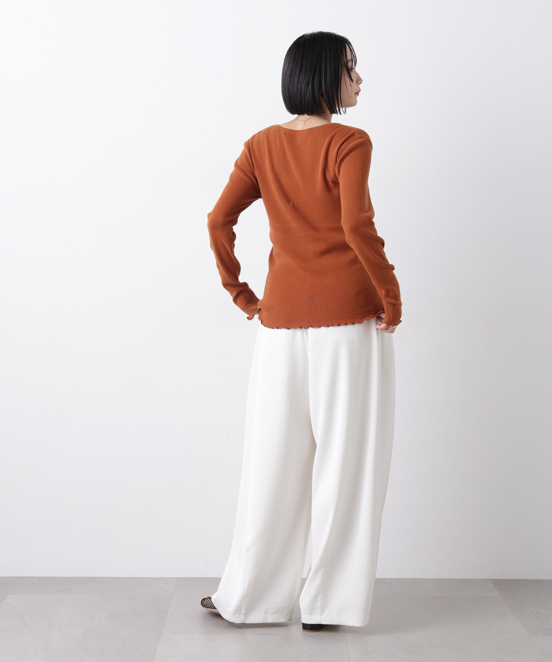 nano･universe「フロントフリルニットトップス」|ニット・セーター|