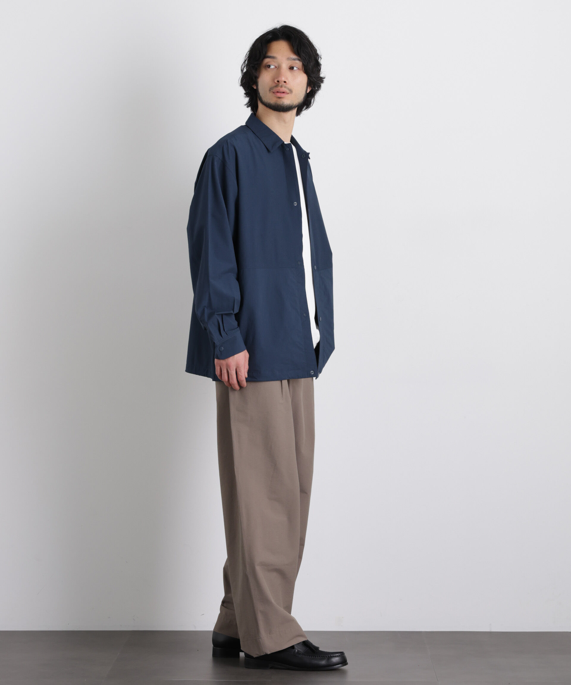 nano･universe「ストレッチワイド イージーパンツ」|チノ|