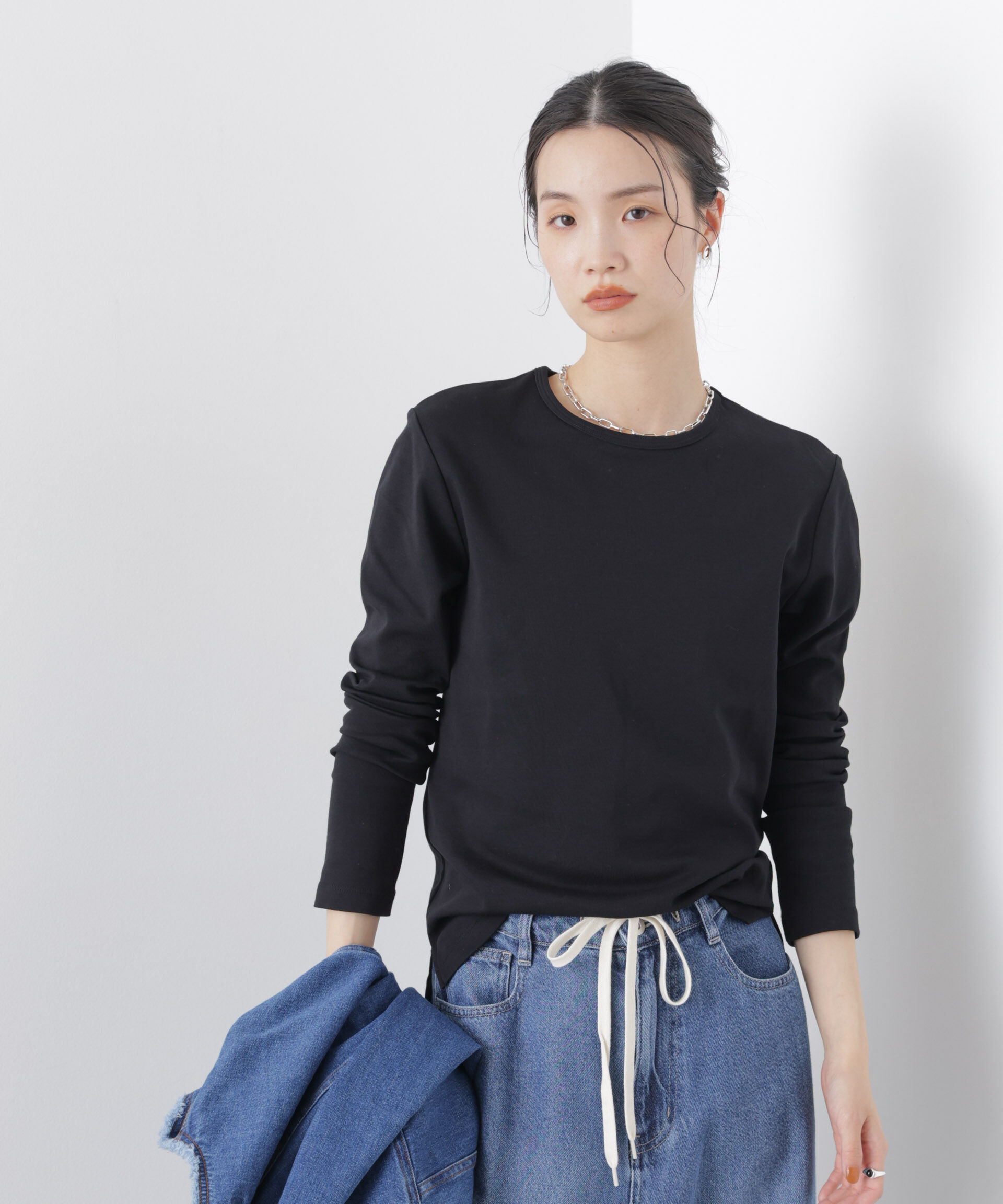 nano･universe「Repur加工 スムースシルケットロングスリーブトップス」|Tシャツ・カットソー|