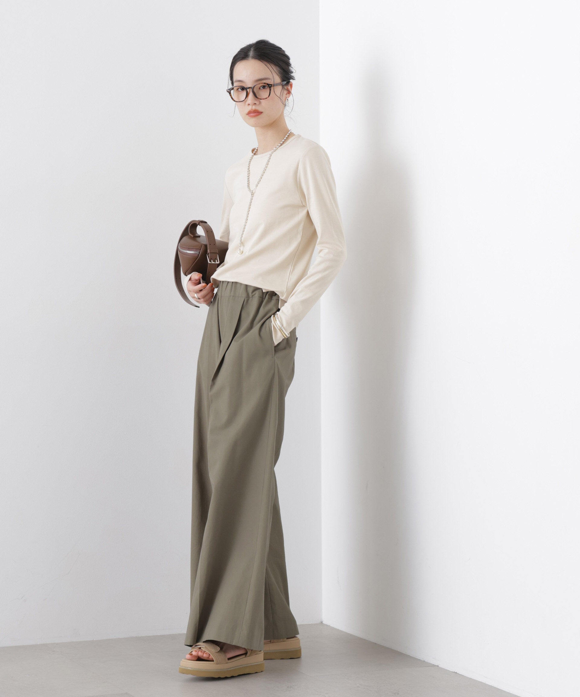 nano･universe「Repur加工 スムースシルケットロングスリーブトップス」|Tシャツ・カットソー|