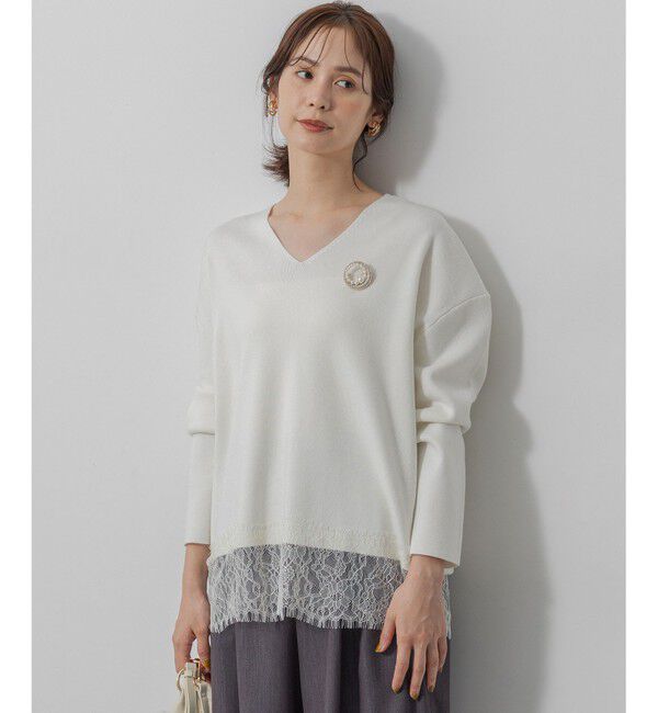 組曲「レースモチーフニットプルオーバー」|ニット・セーター|