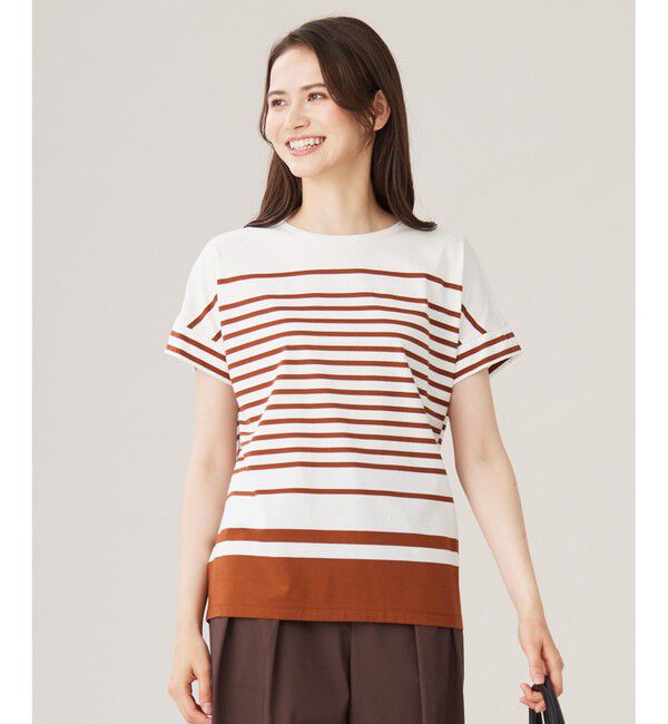 自由区「【洗える】ハイカウントボーダー カットソー」|Tシャツ・カットソー|オフ&times;コッパー