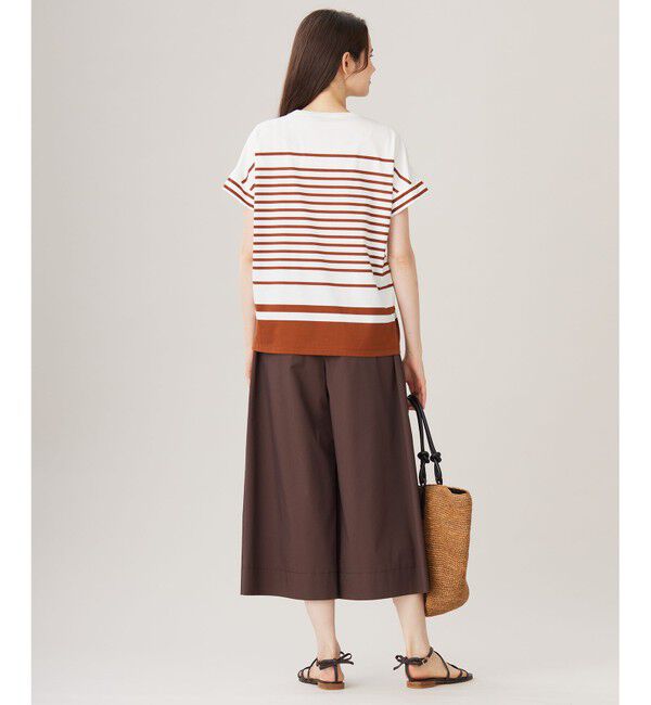 自由区「【洗える】ハイカウントボーダー カットソー」|Tシャツ・カットソー|