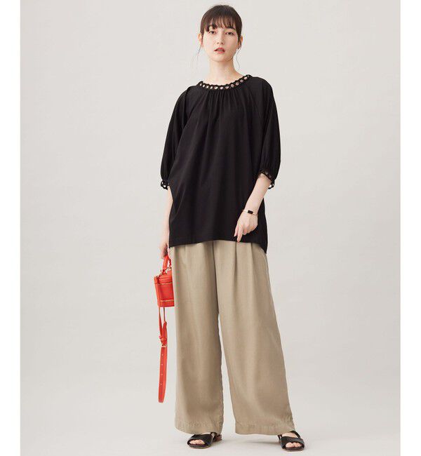 自由区「【洗える】コード刺繍 カットソー」|Tシャツ・カットソー|