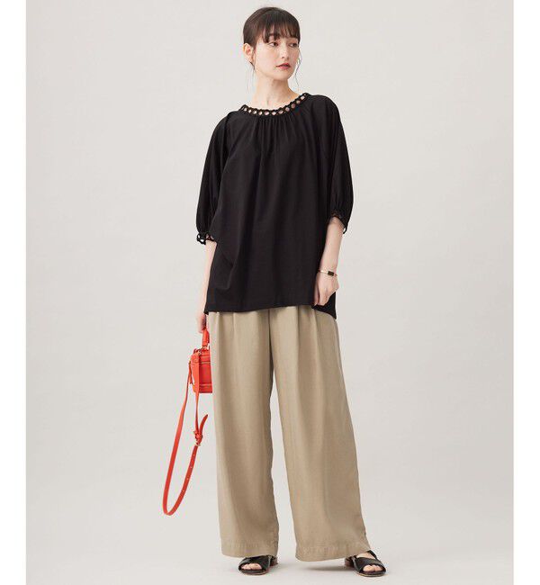 自由区「【洗える】コード刺繍 カットソー」|Tシャツ・カットソー|